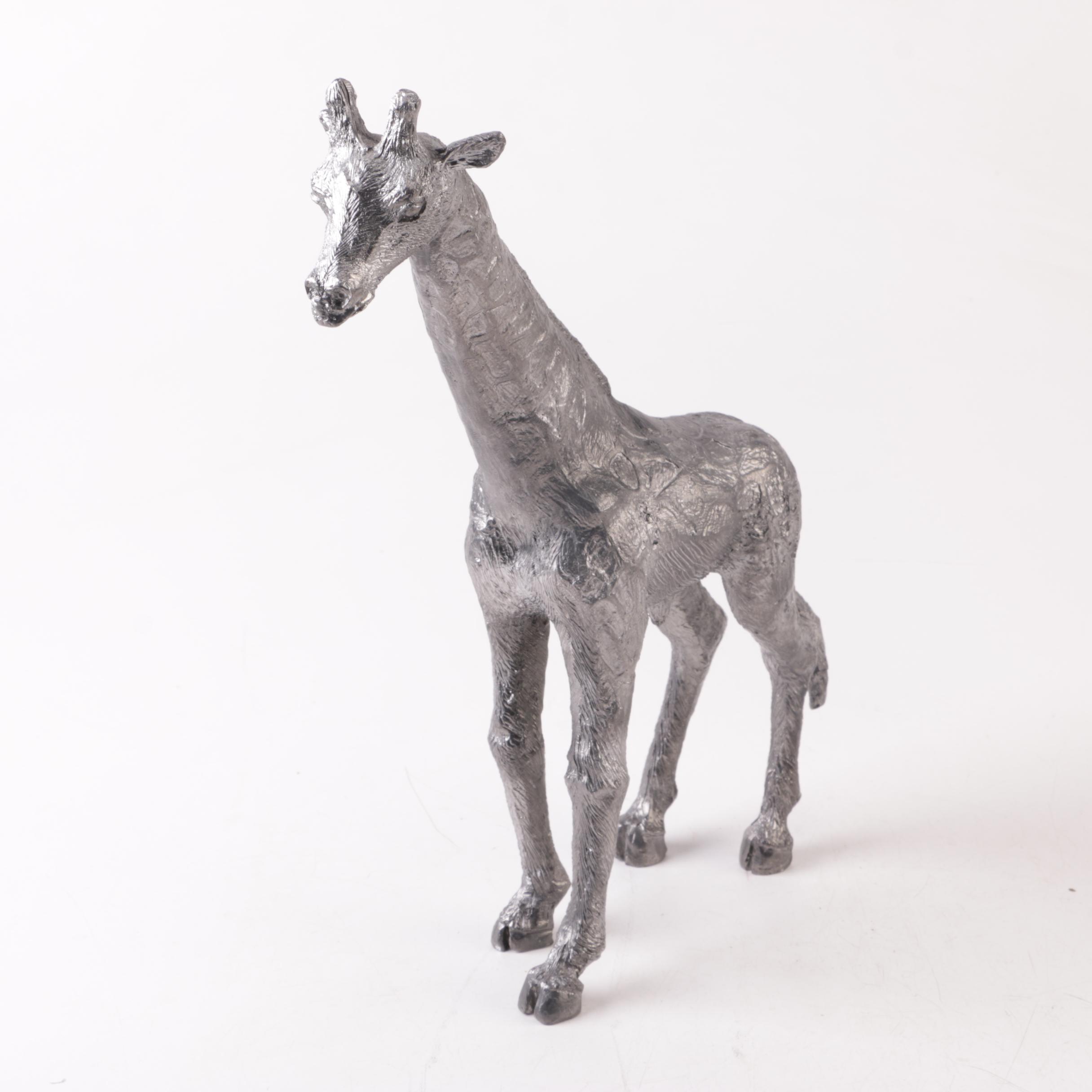 Pewter Giraffe Sculptural Figurine