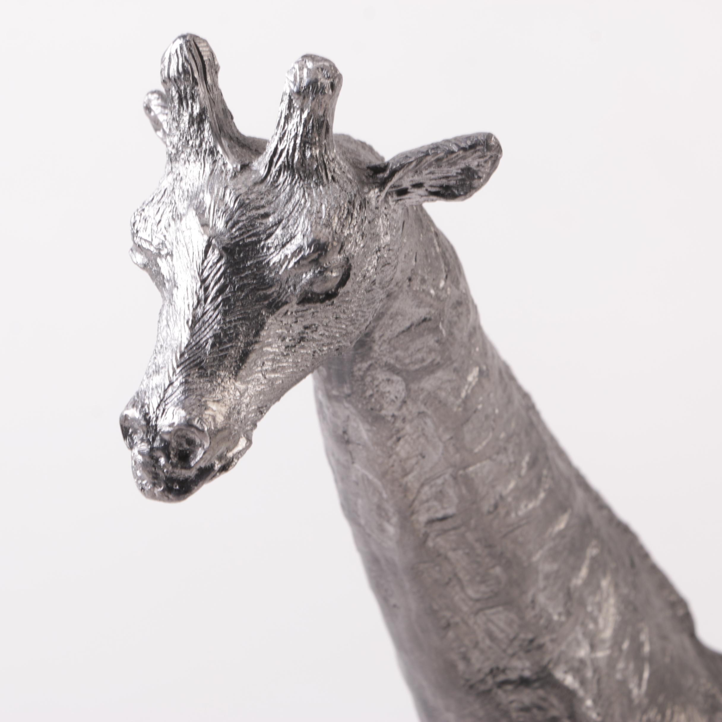 Pewter Giraffe Sculptural Figurine