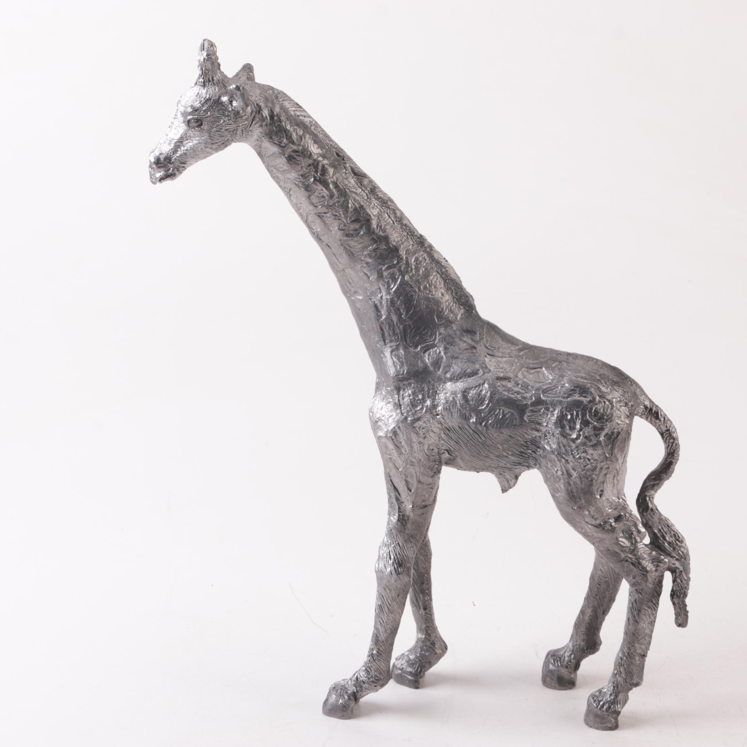 Pewter Giraffe Sculptural Figurine