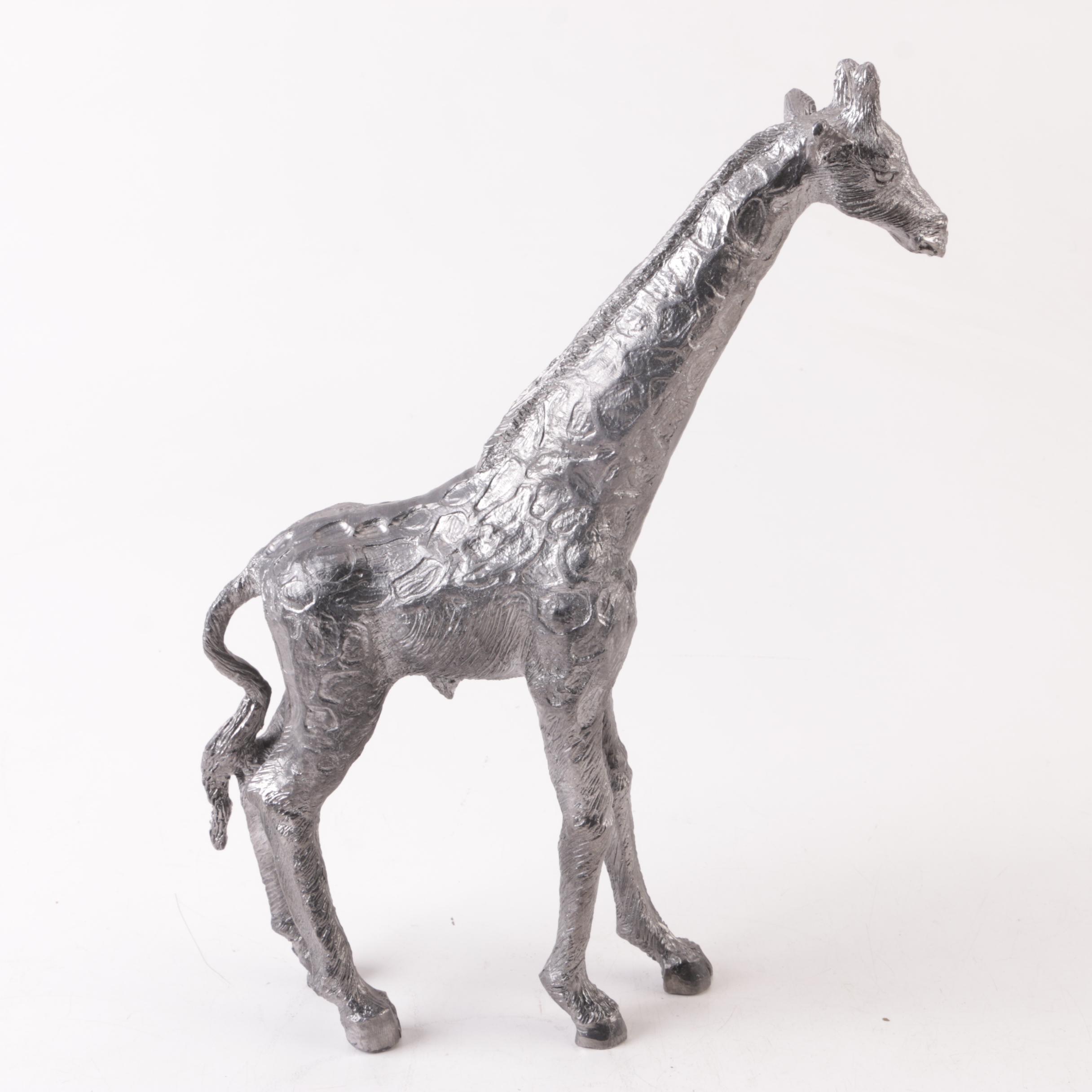 Pewter Giraffe Sculptural Figurine