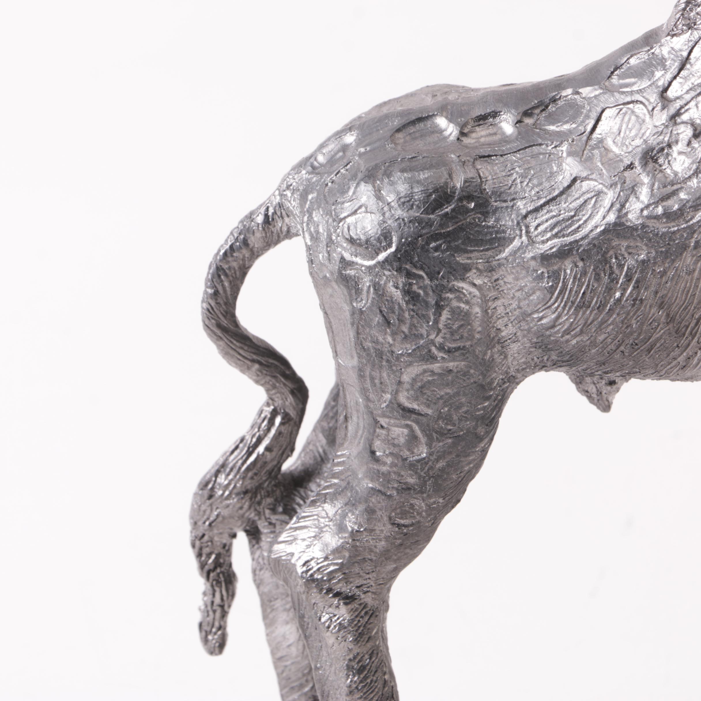 Pewter Giraffe Sculptural Figurine