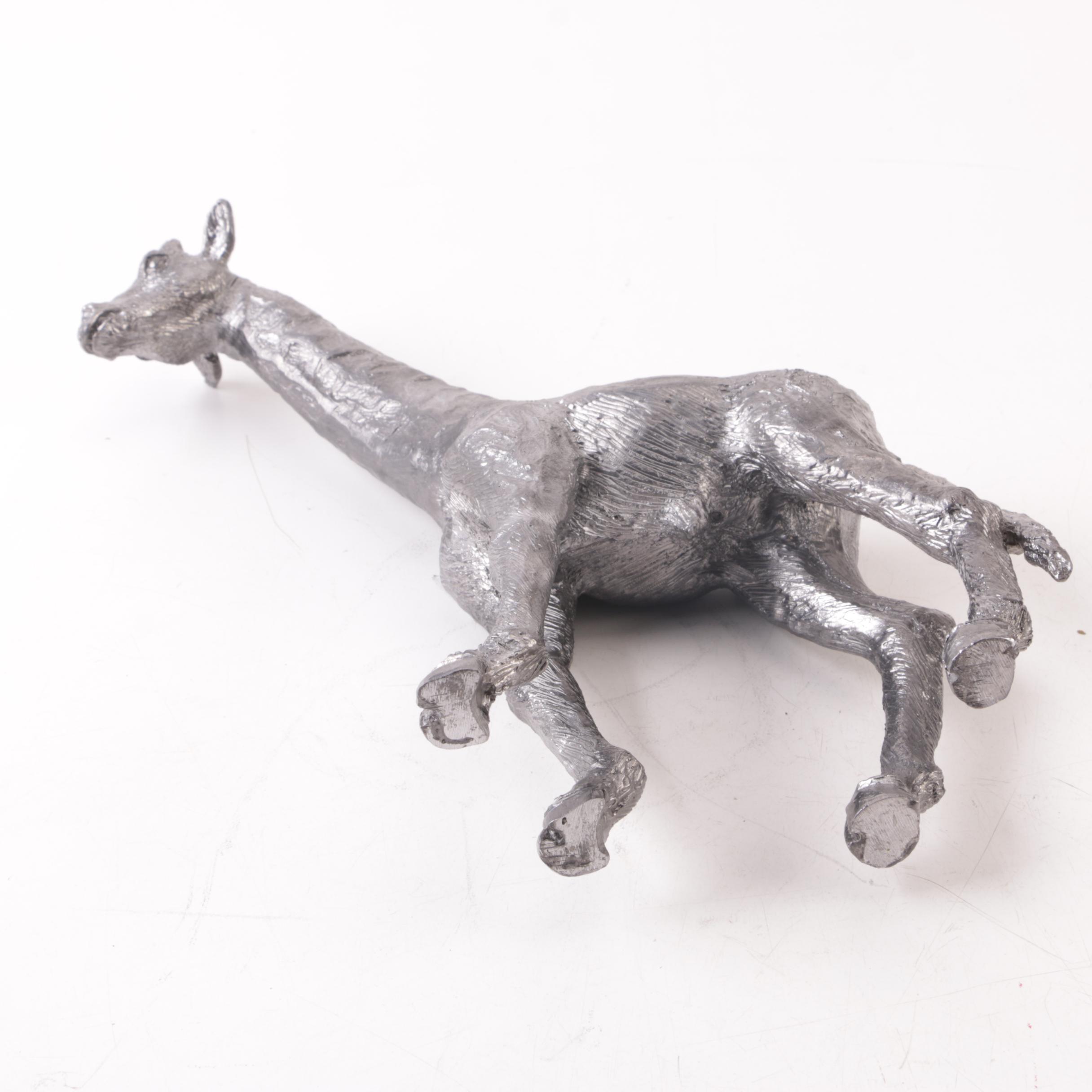 Pewter Giraffe Sculptural Figurine