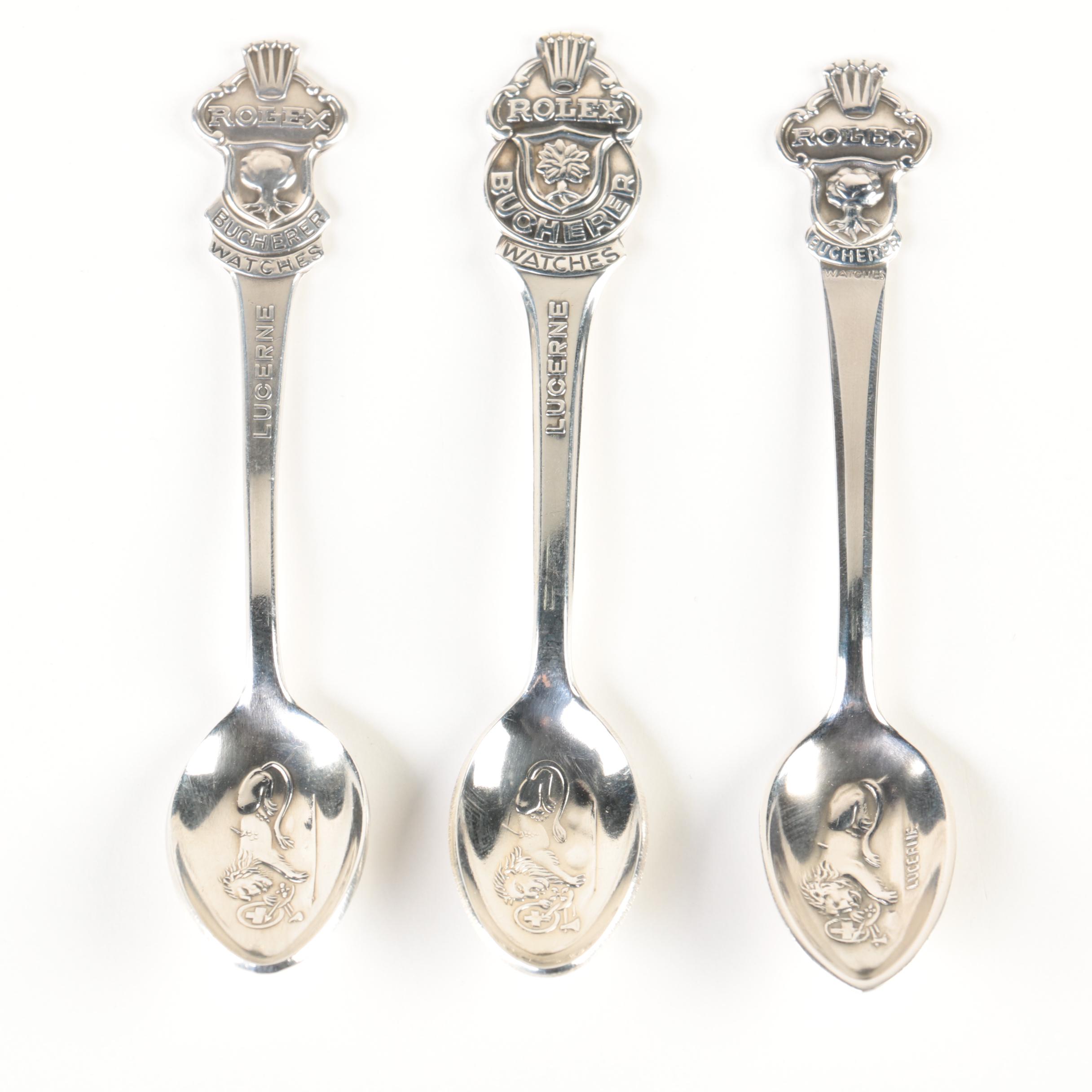 Rolex Bucherer Silver Plate Spoons