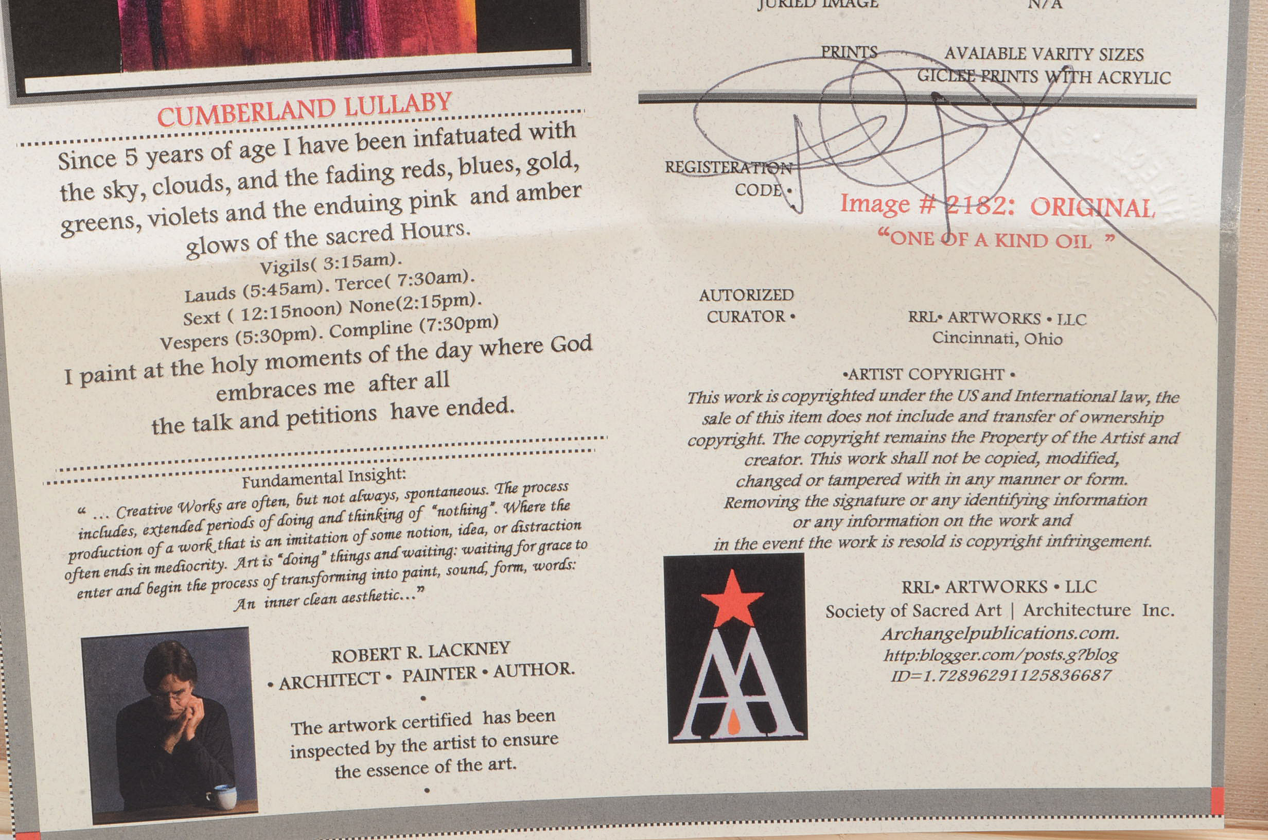 Robert Lackney Oil Painting "Cumberland Lullaby"