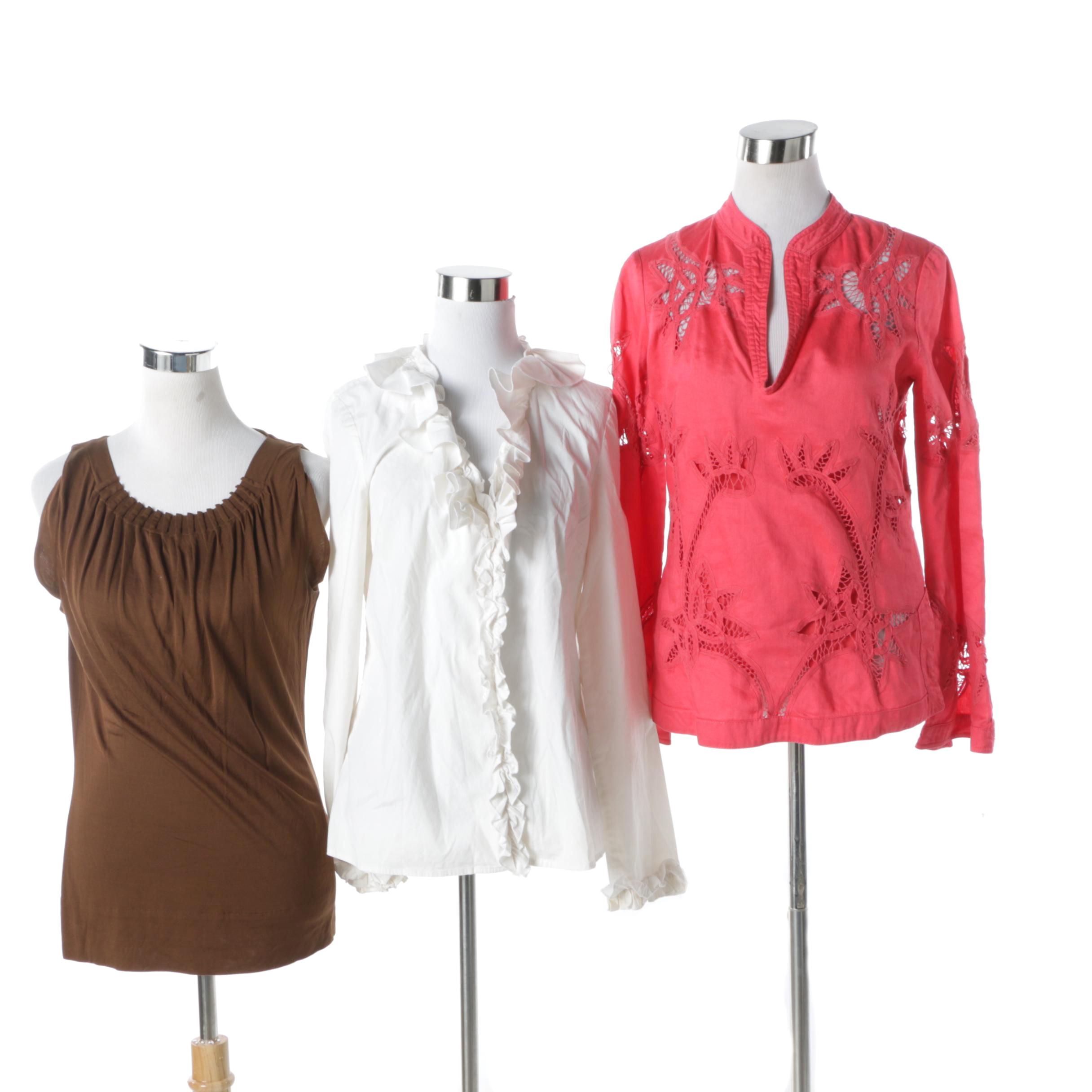 Tory Burch Silk and Cotton Blend Blouses