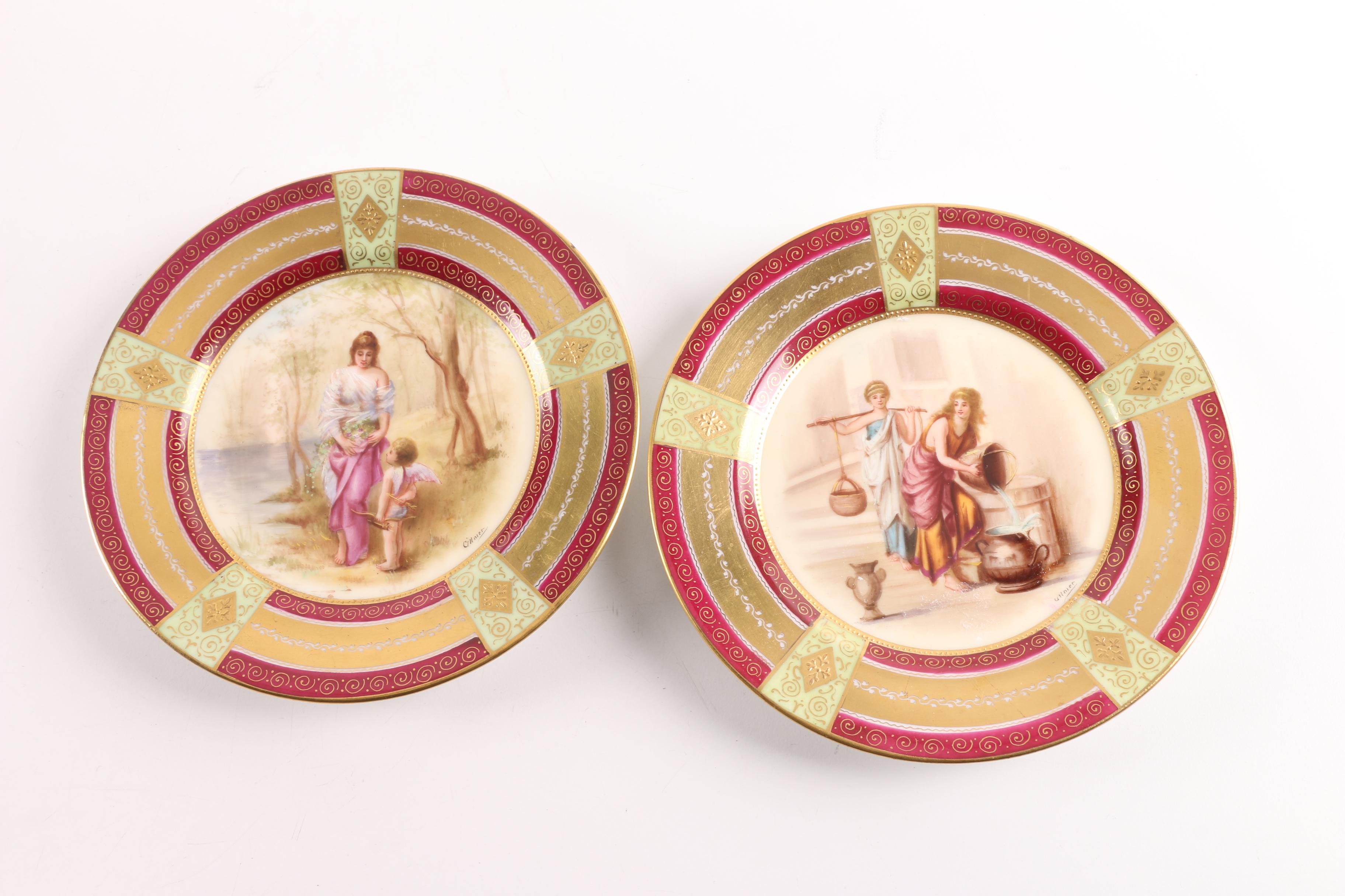 Antique Royal Vienna Porcelain Plates