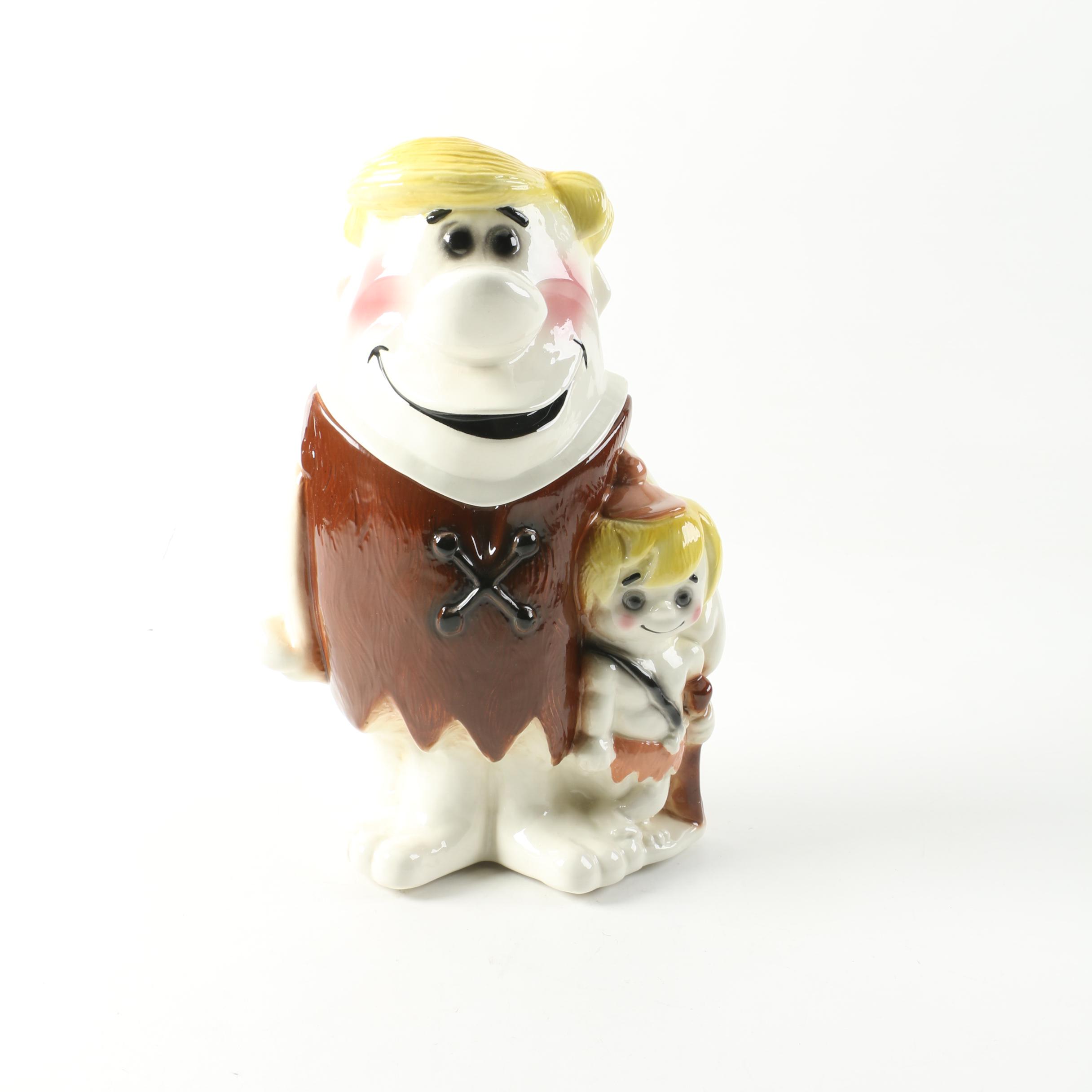 Barney Rubble and Bam-Bam Themed Cookie Jar