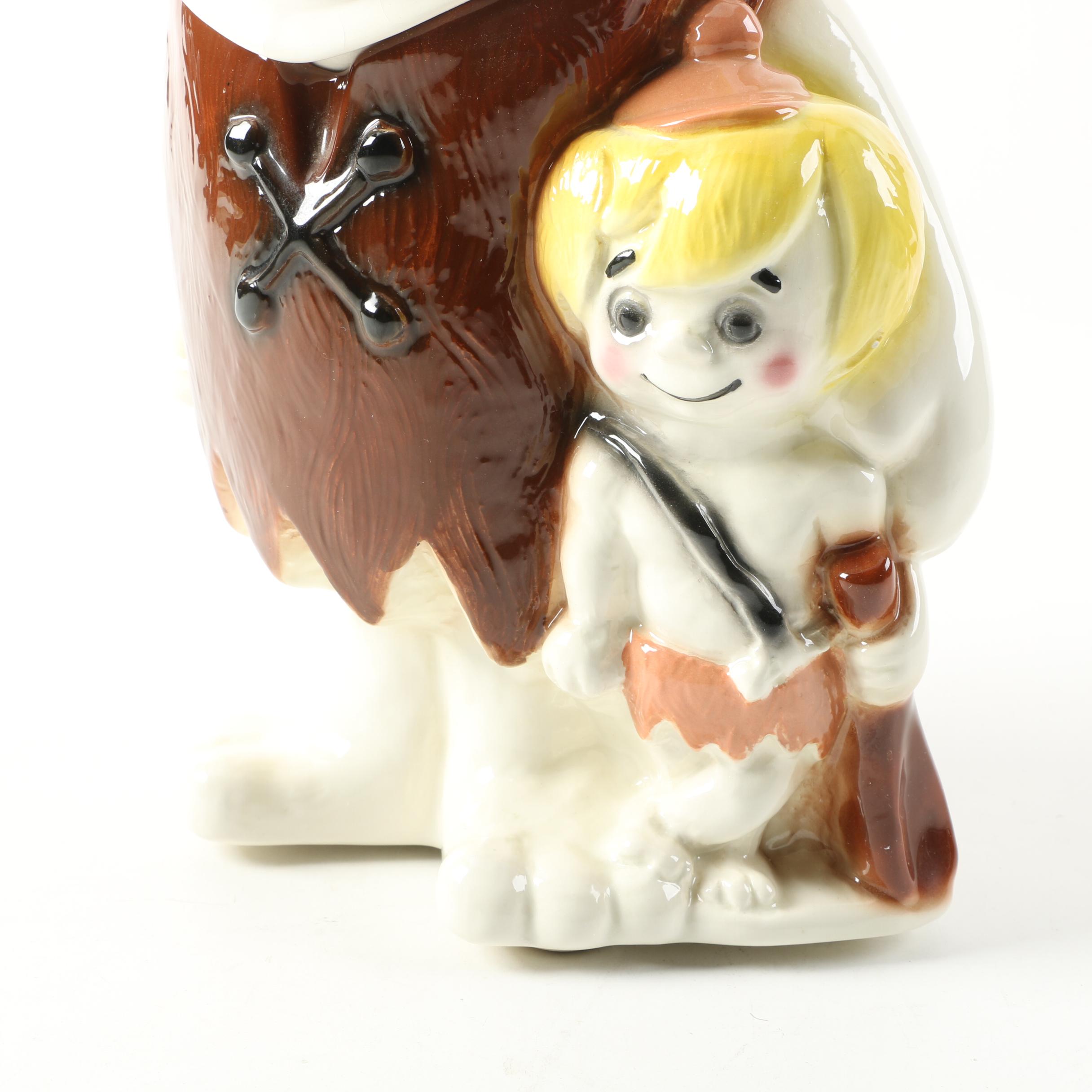 Barney Rubble and Bam-Bam Themed Cookie Jar