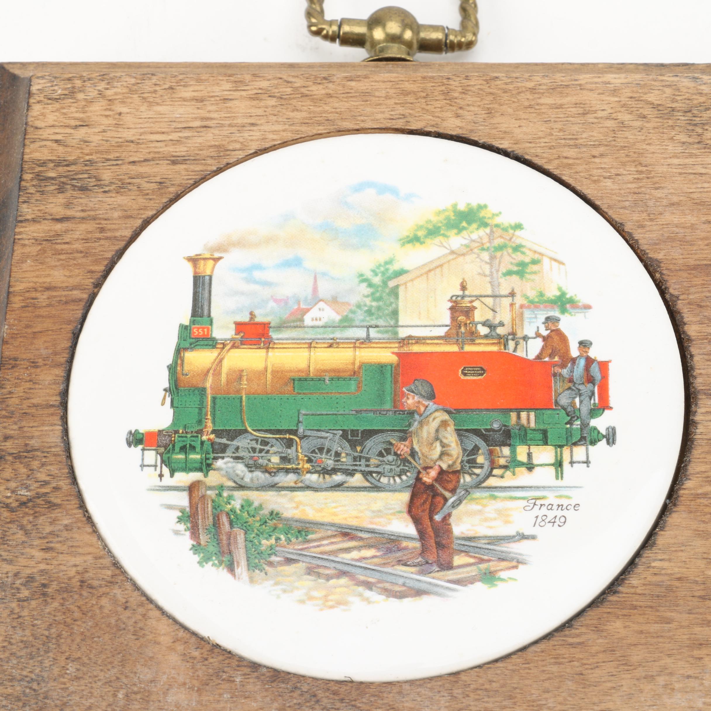 Vintage Steam Engine Themed Wall Plaques