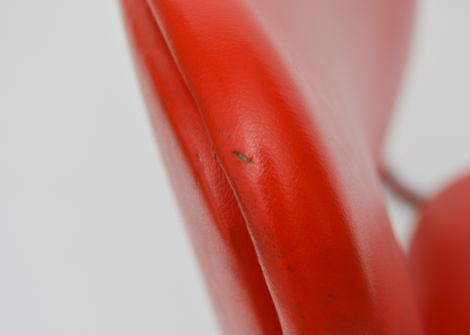 Red Vinyl Upholstered Cesca Style Chair Pair