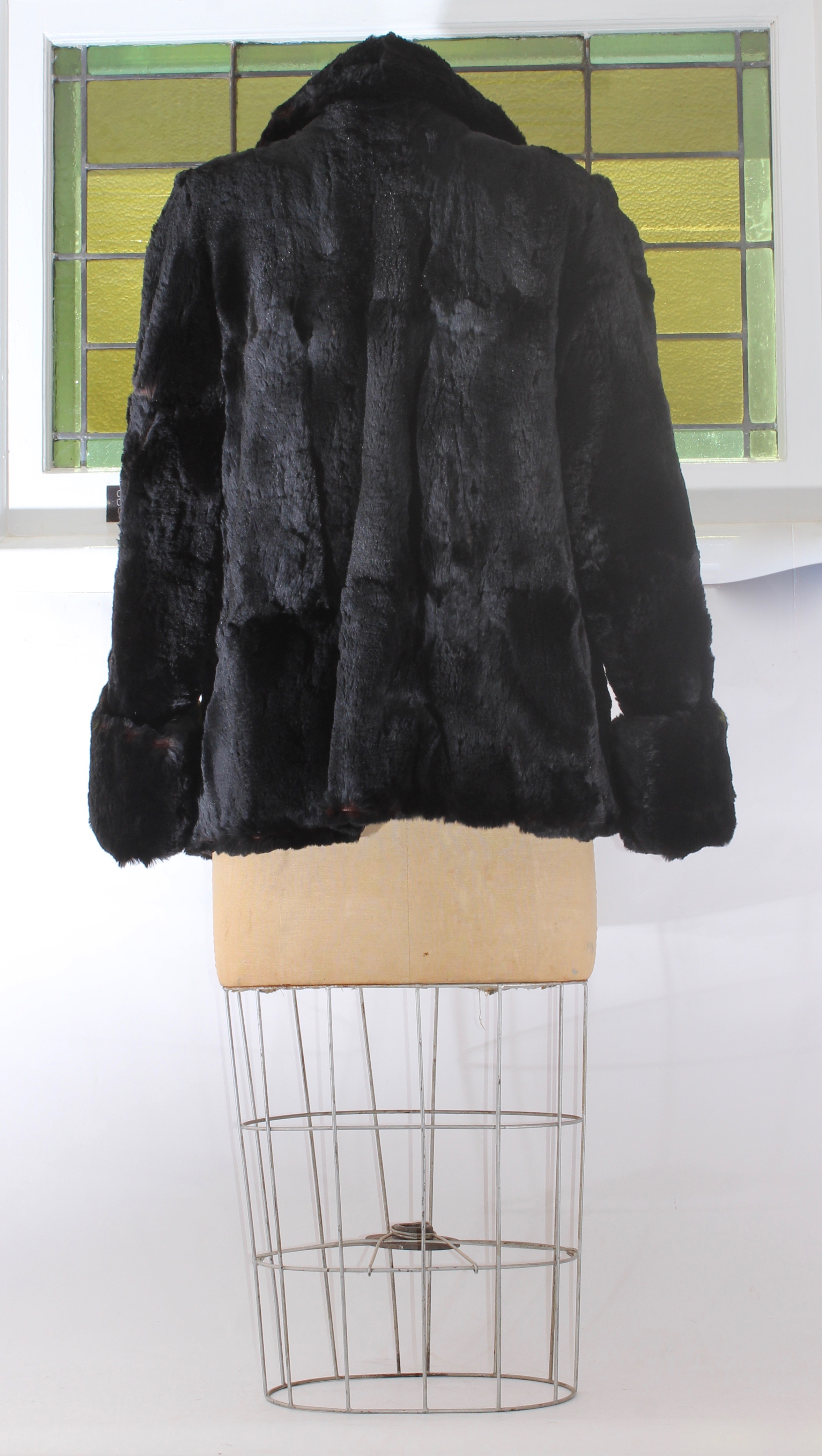 Morton's Dyed Black Sheared Beaver Dress Coat