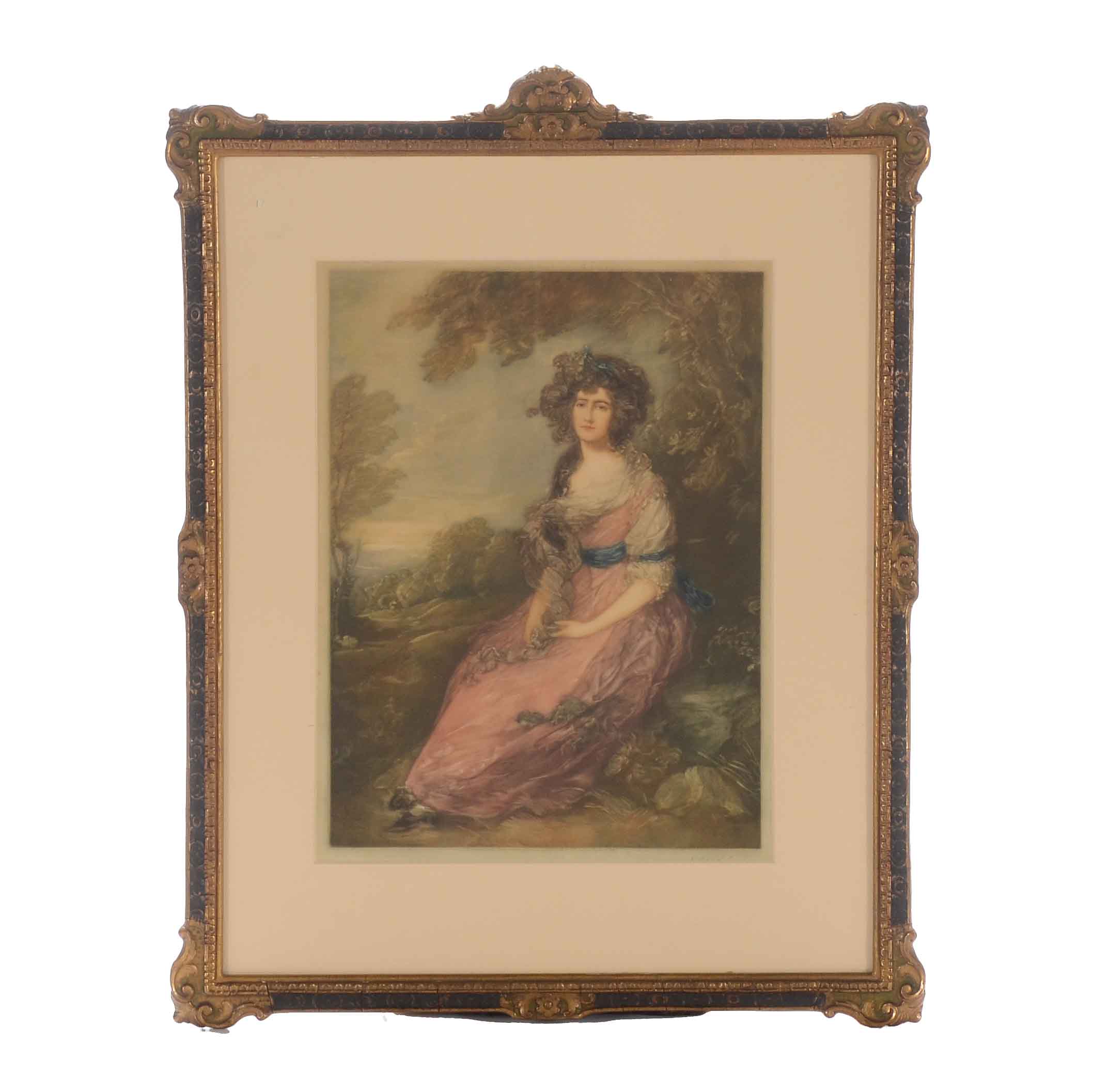 Antique Mezzotint after Gainsborough "Mrs. Richard Brinsley Sheridan"