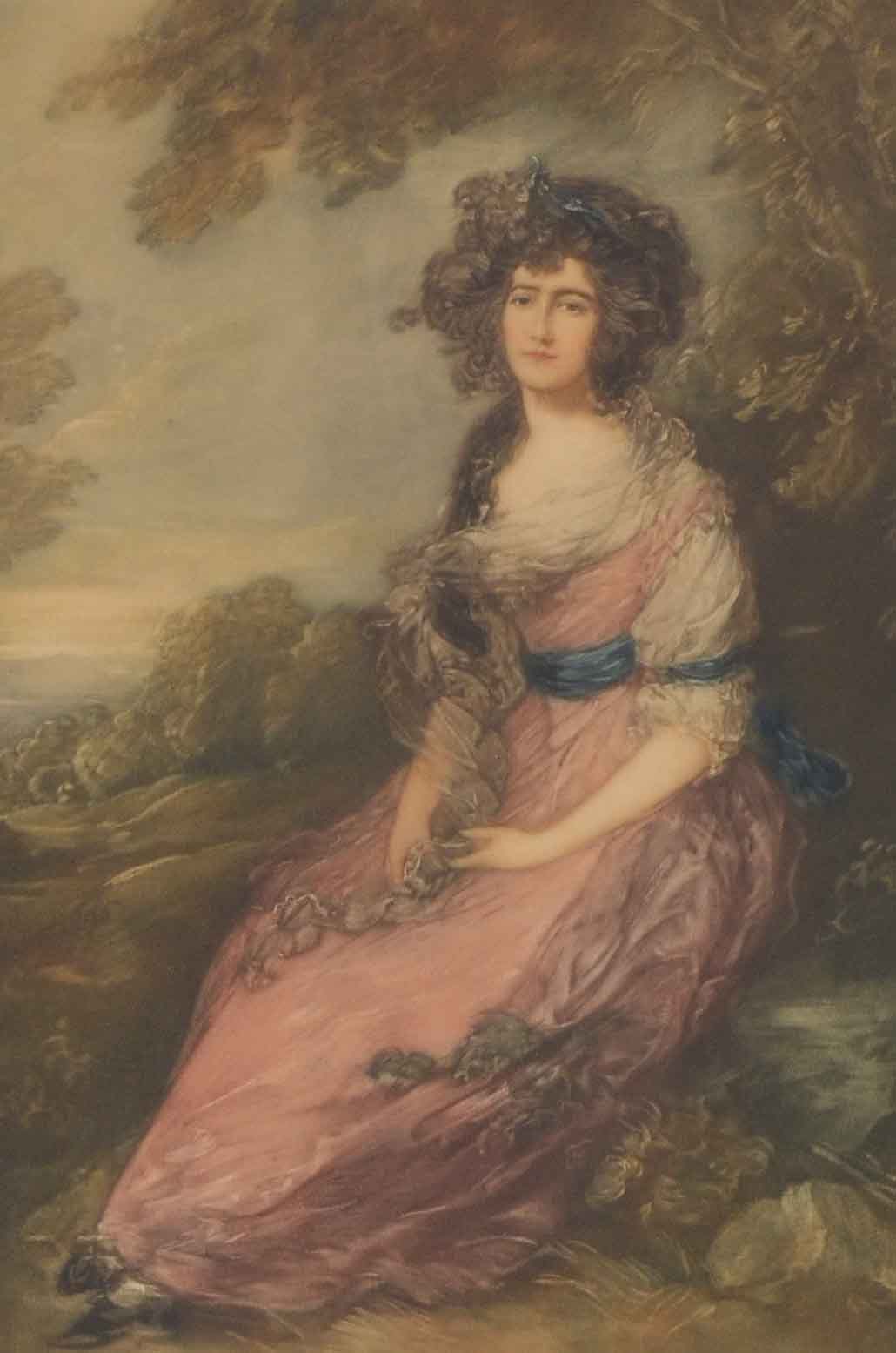 Antique Mezzotint after Gainsborough "Mrs. Richard Brinsley Sheridan"