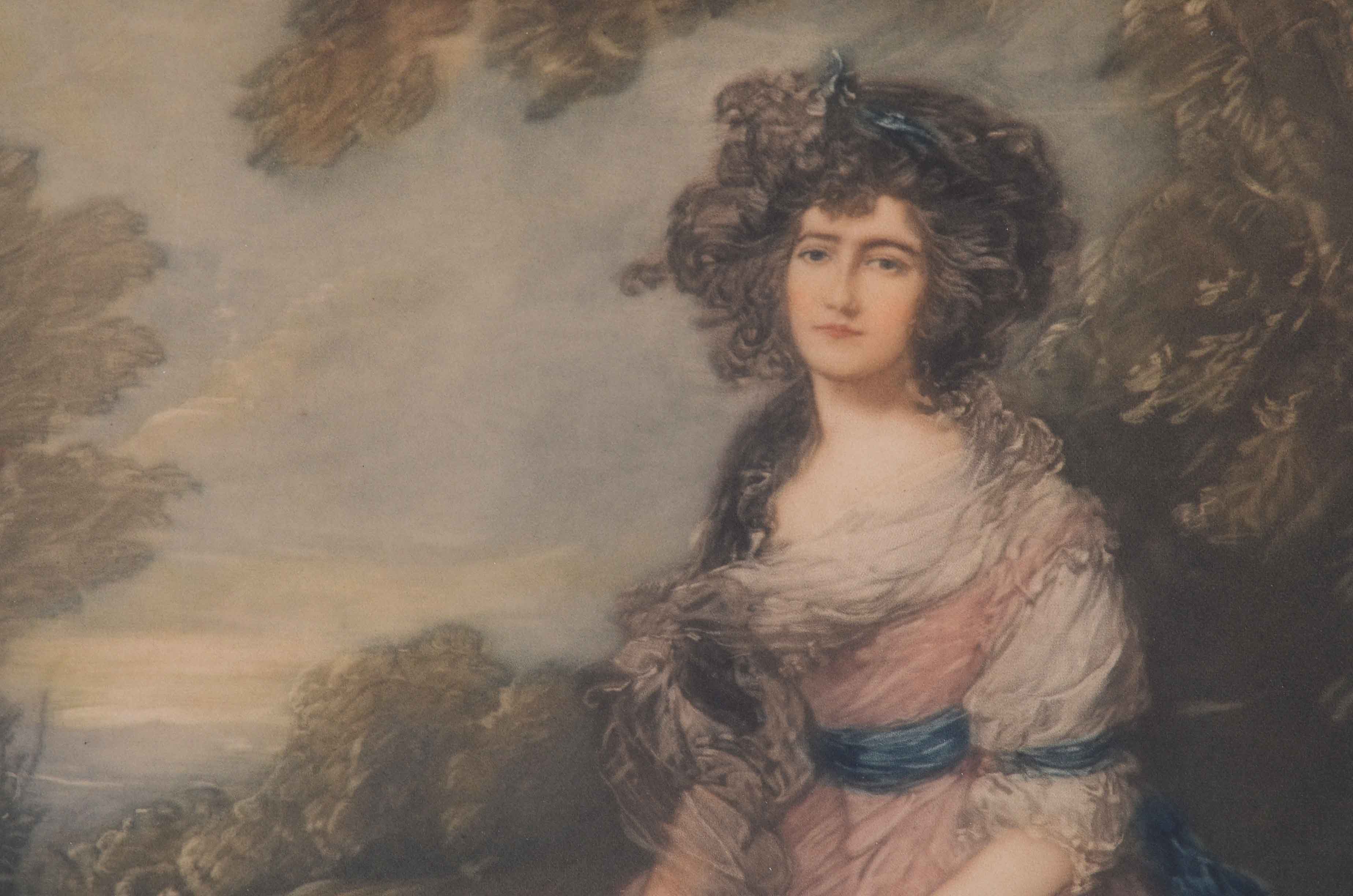 Antique Mezzotint after Gainsborough "Mrs. Richard Brinsley Sheridan"