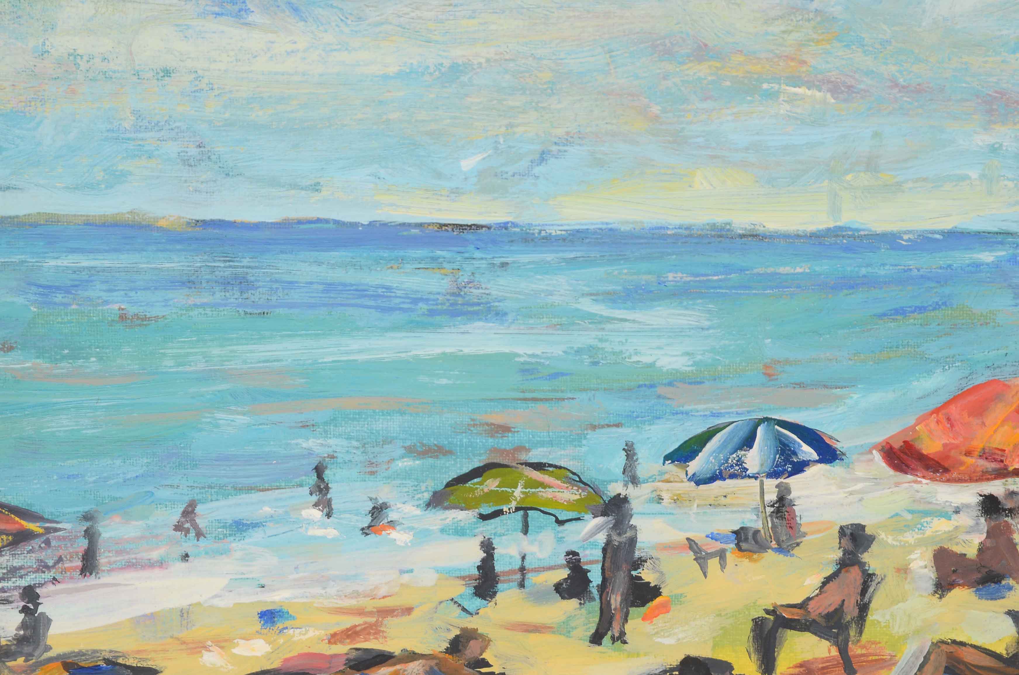 R.M. Mortensen Oil Painting of a Beach Scene