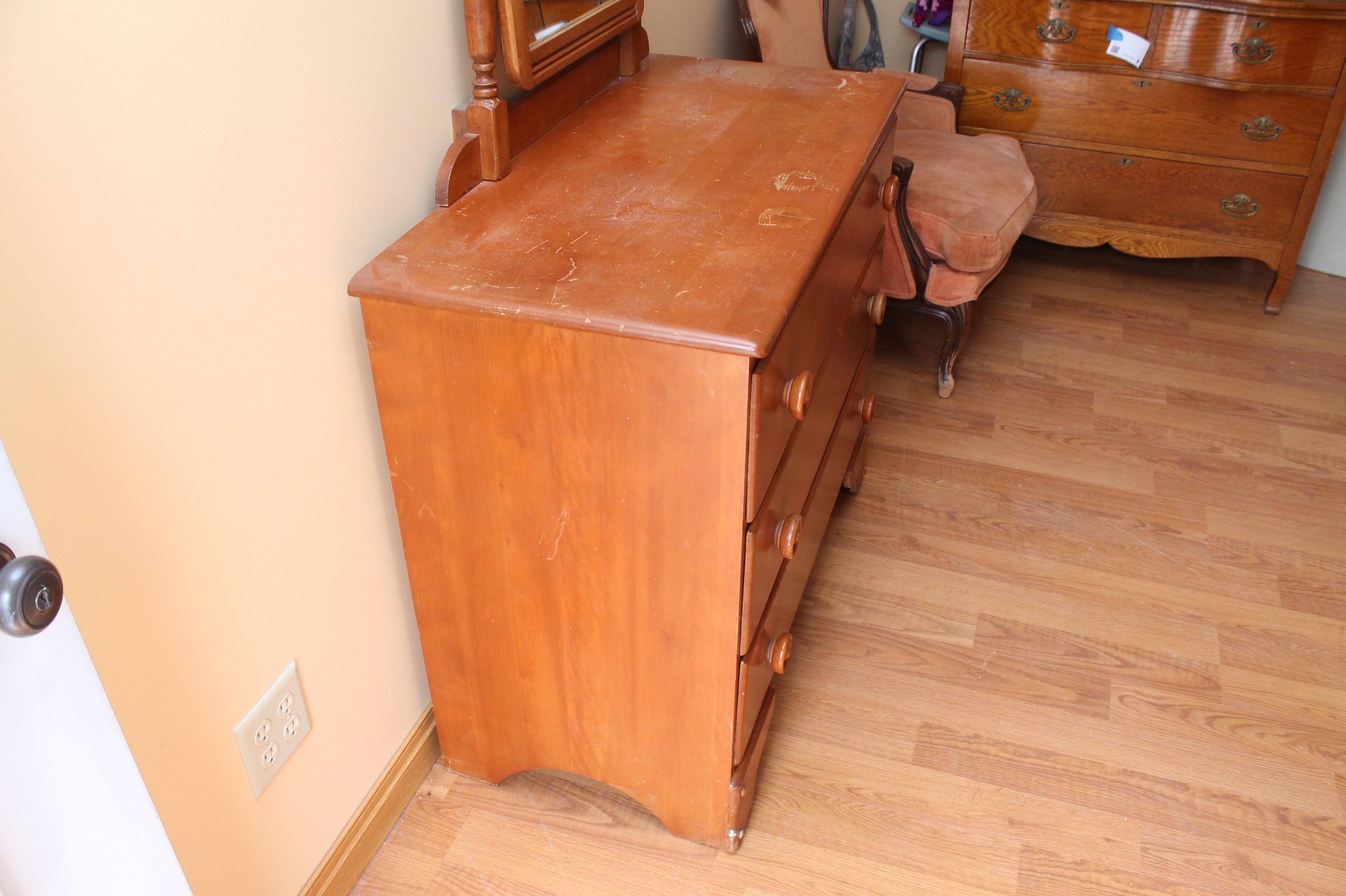 Antique Jenny Lind Dresser and Chest of Drawers