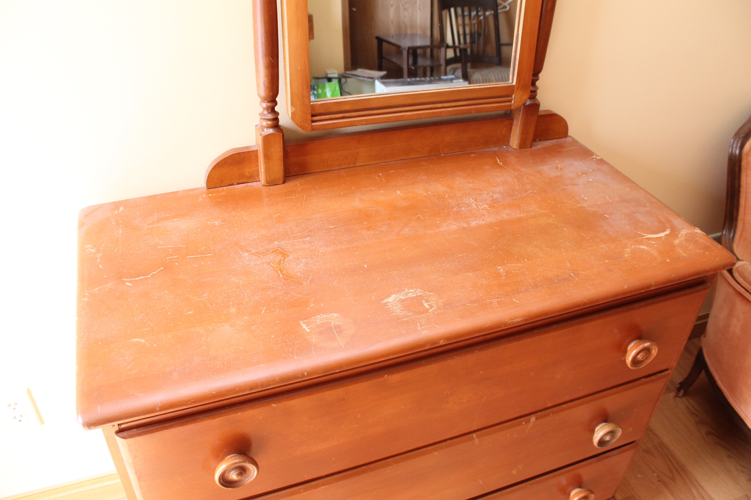 Antique Jenny Lind Dresser and Chest of Drawers