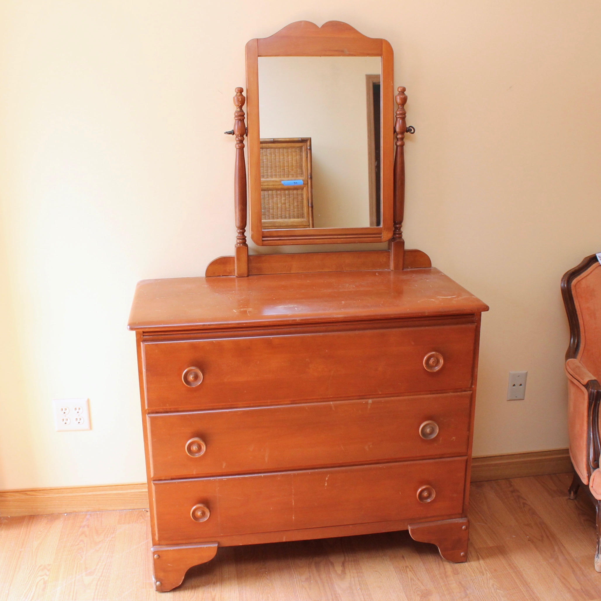 Antique Jenny Lind Dresser and Chest of Drawers