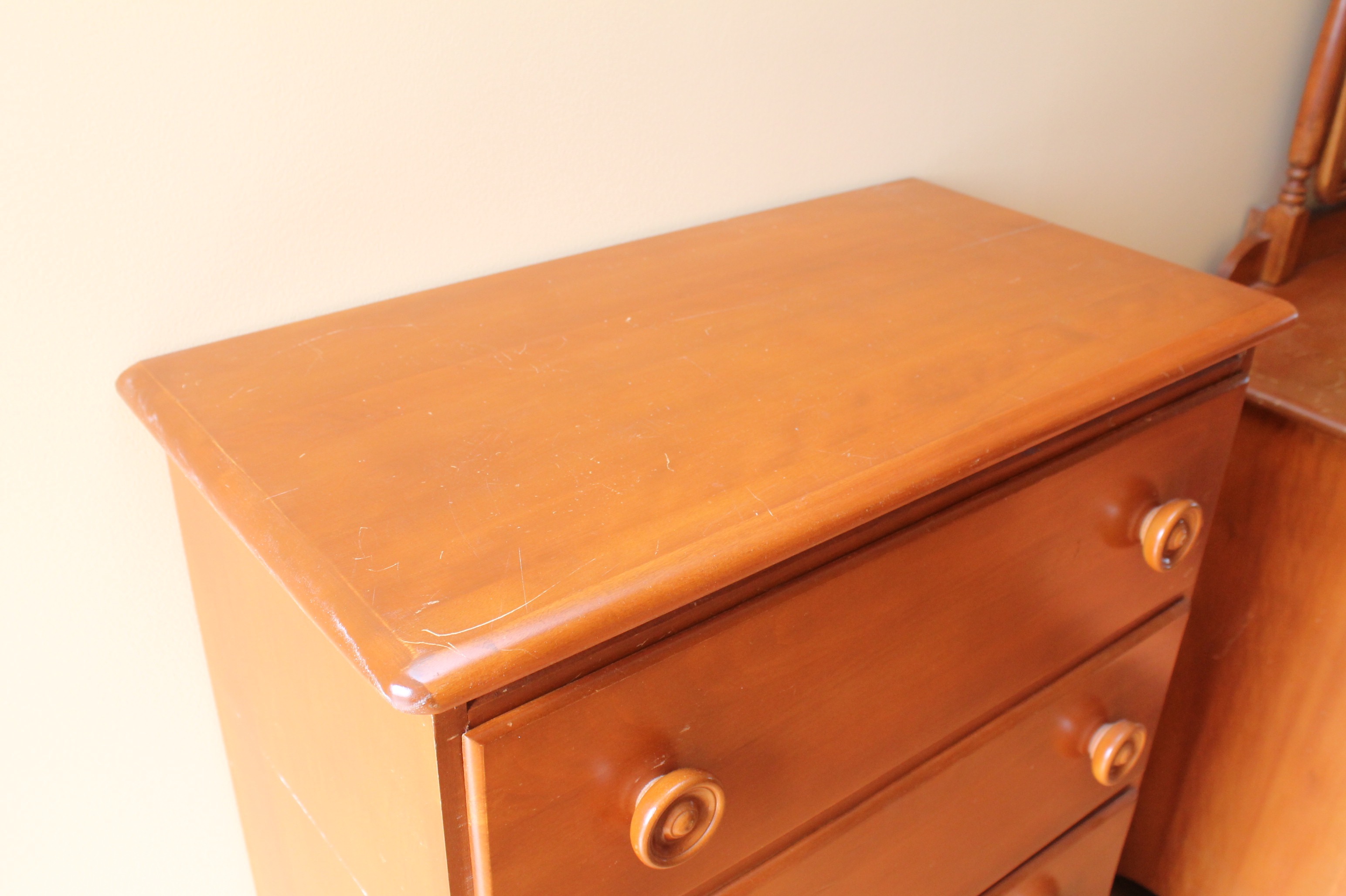 Antique Jenny Lind Dresser and Chest of Drawers