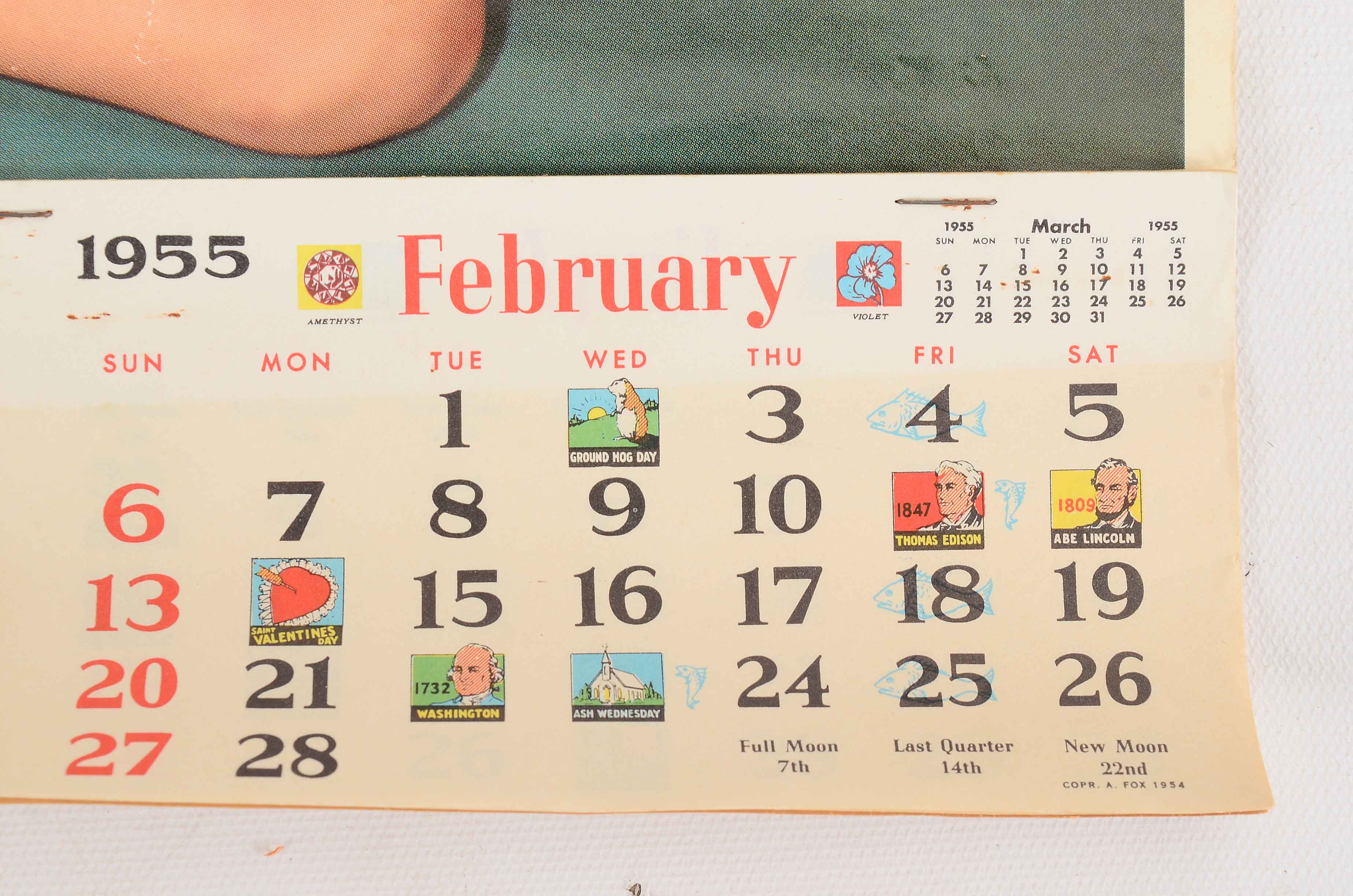 Vintage 1955 Jolly Gulf Nude Pinup Calendar