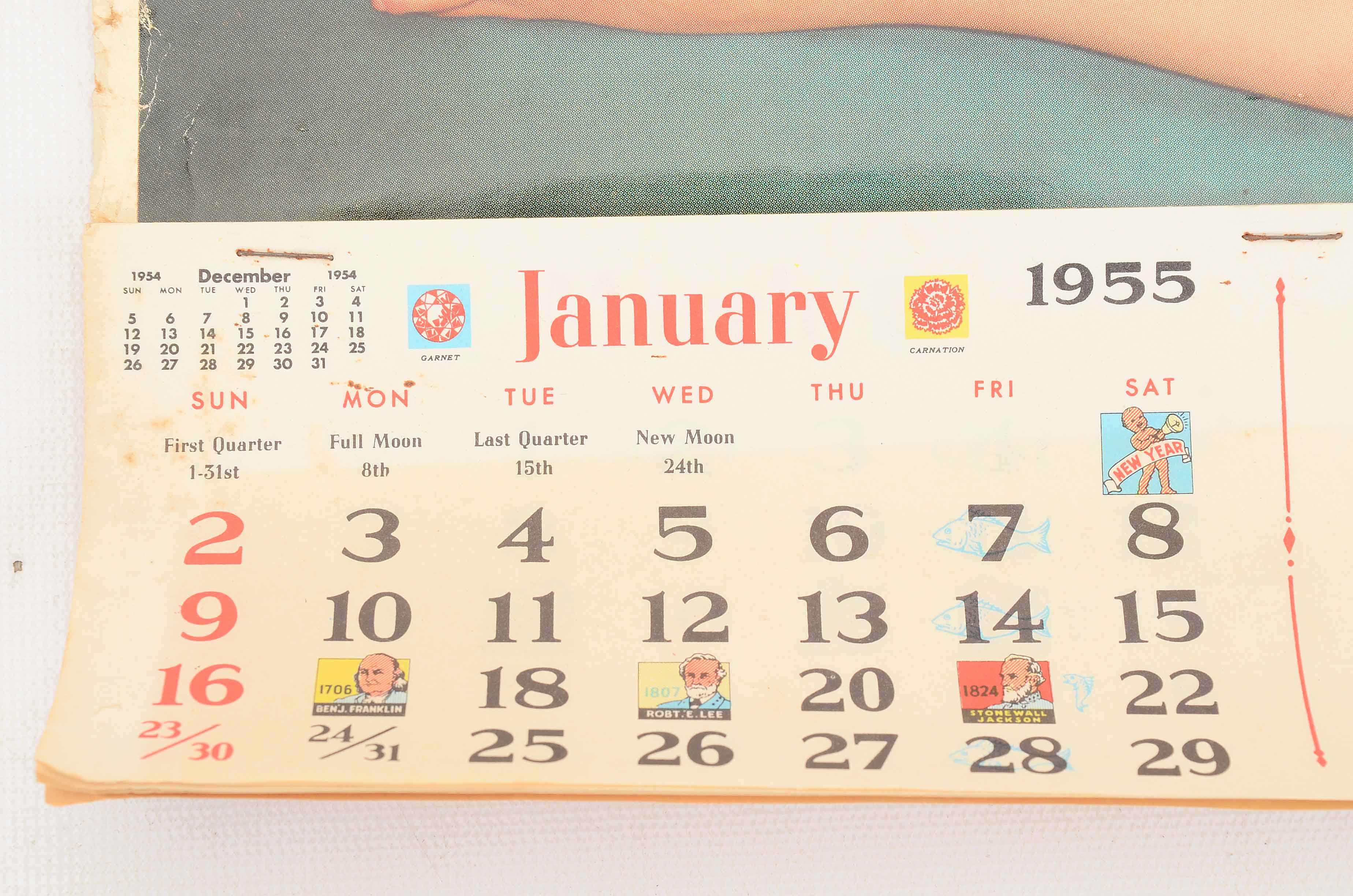 Vintage 1955 Jolly Gulf Nude Pinup Calendar