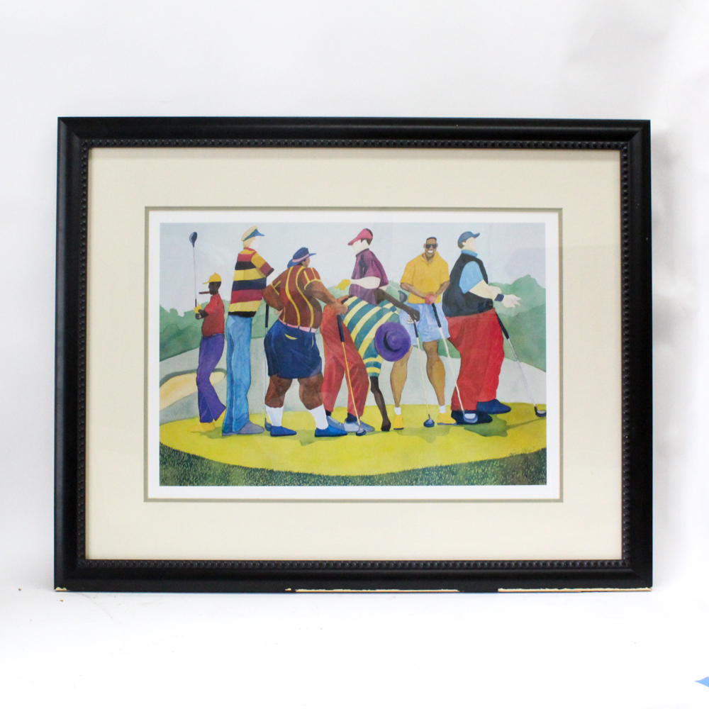 Offset Lithograph After Dane Tilghman "The Stick Club"