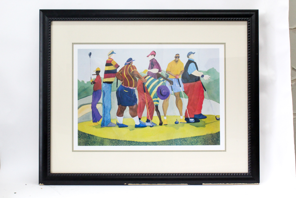 Offset Lithograph After Dane Tilghman "The Stick Club"
