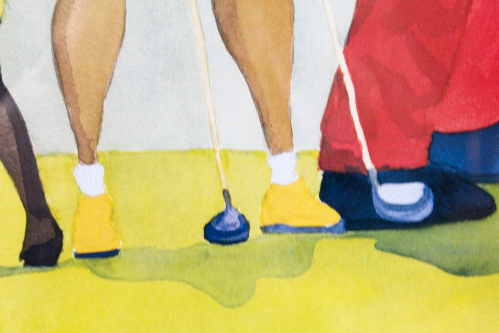 Offset Lithograph After Dane Tilghman "The Stick Club"