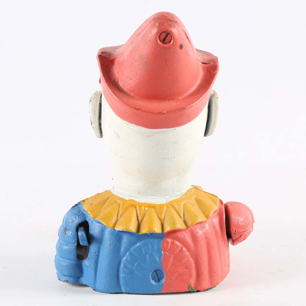 Vintage Clown Cast Iron Mechanical Bank