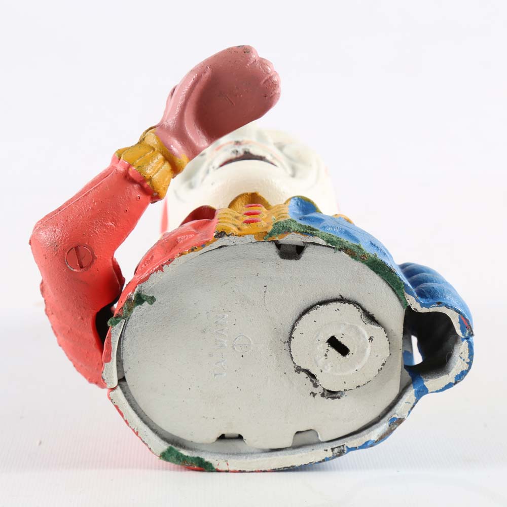 Vintage Clown Cast Iron Mechanical Bank