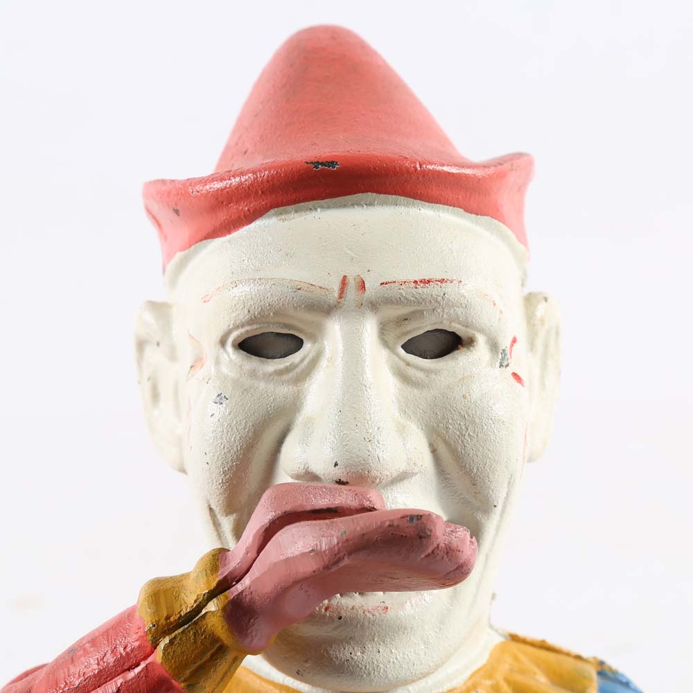 Vintage Clown Cast Iron Mechanical Bank