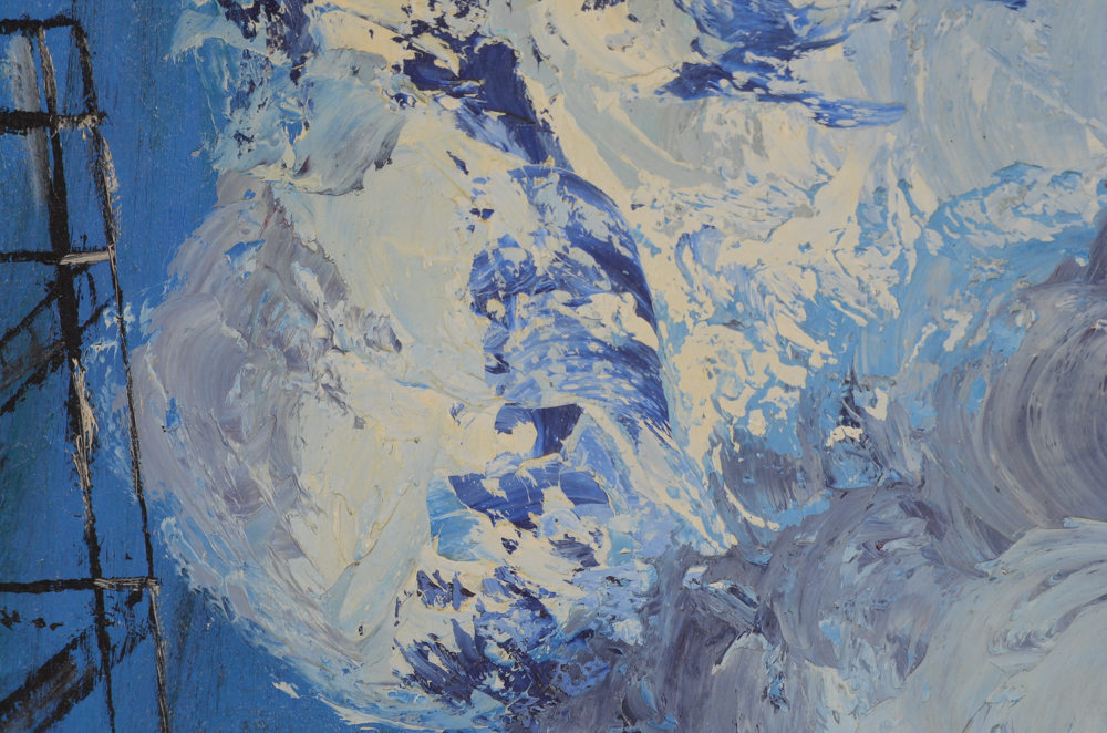 L. Klein Vintage Oil Painting of Mercury 7