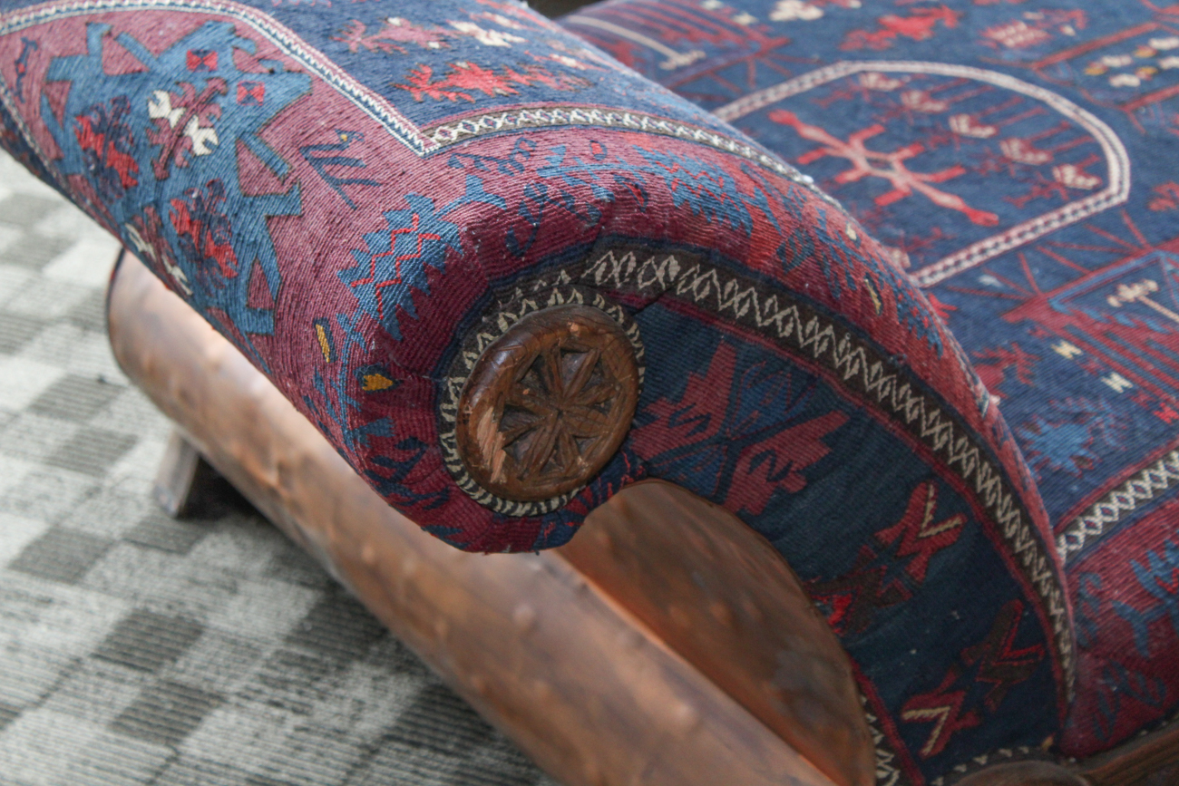 Rug Upholstered Chaise Lounge by Seret & Sons