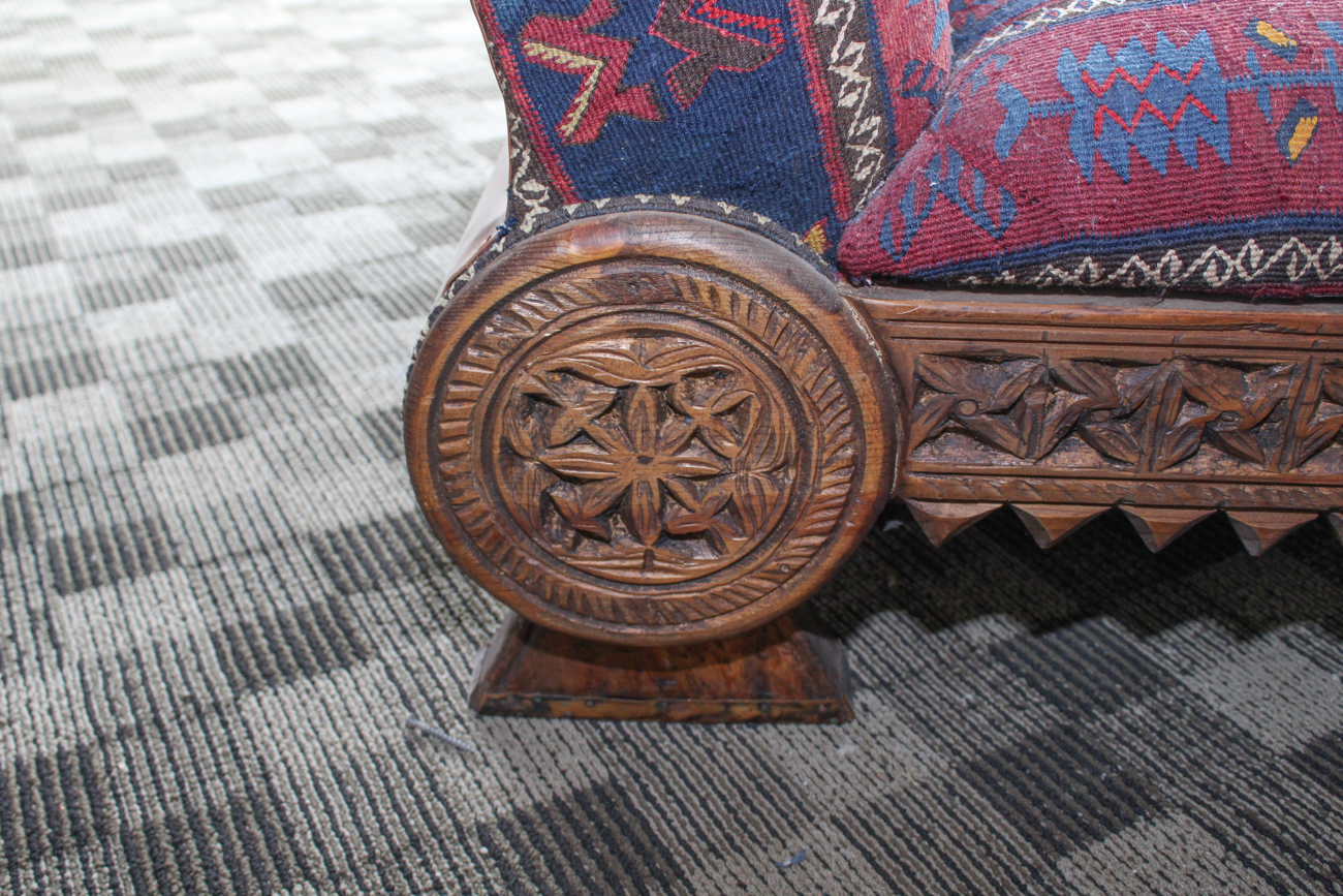 Rug Upholstered Chaise Lounge by Seret & Sons