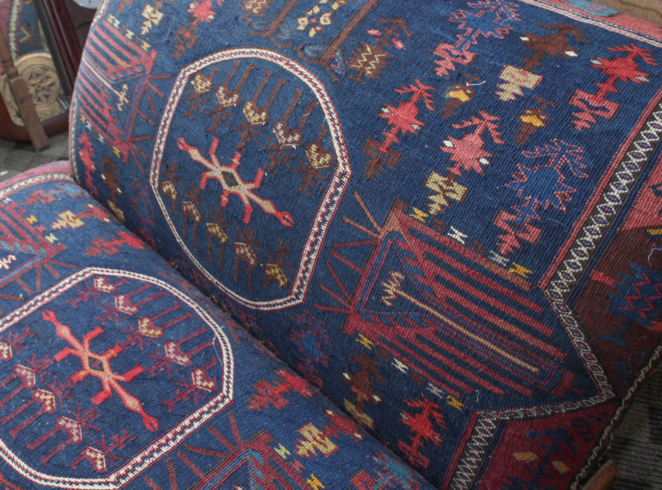 Rug Upholstered Chaise Lounge by Seret & Sons