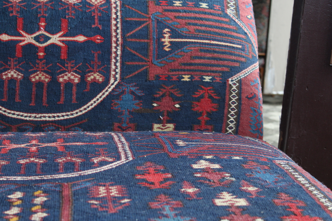 Rug Upholstered Chaise Lounge by Seret & Sons