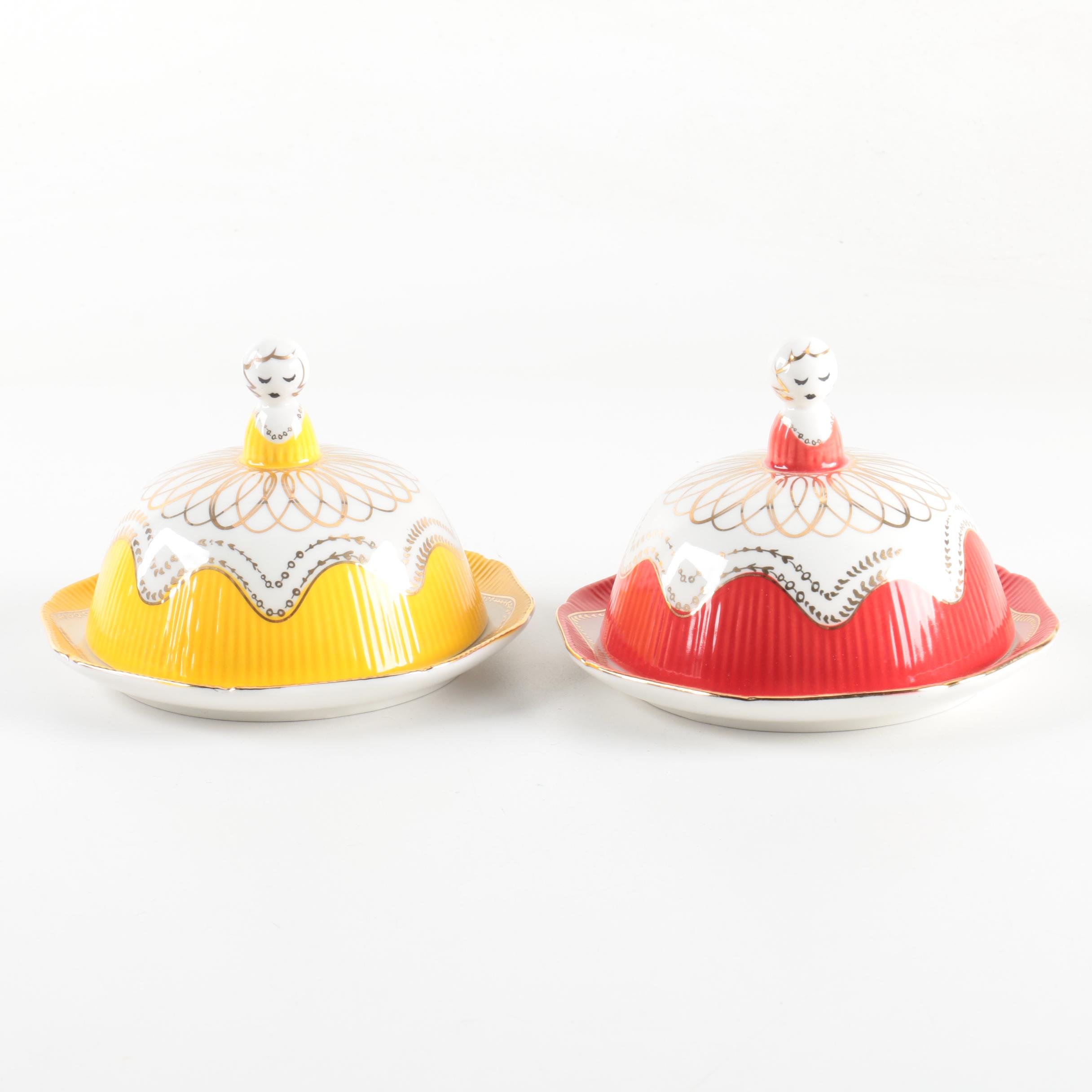 Biscuit "Milk Maid" Butter Dishes