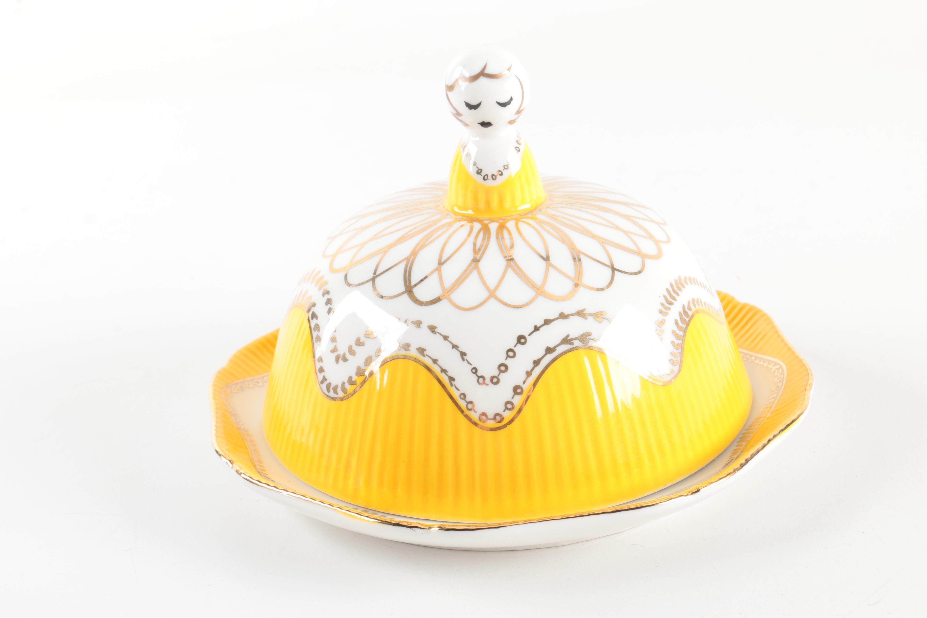 Biscuit "Milk Maid" Butter Dishes