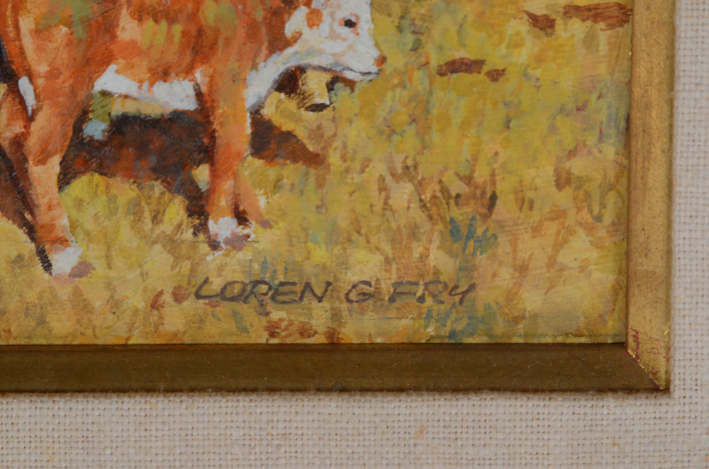 Loren G. Fry Oil Painting of Cowboys
