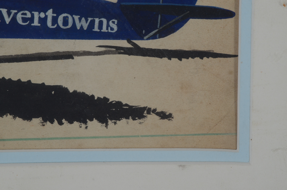 Original Gouache Painting of a Monoplane