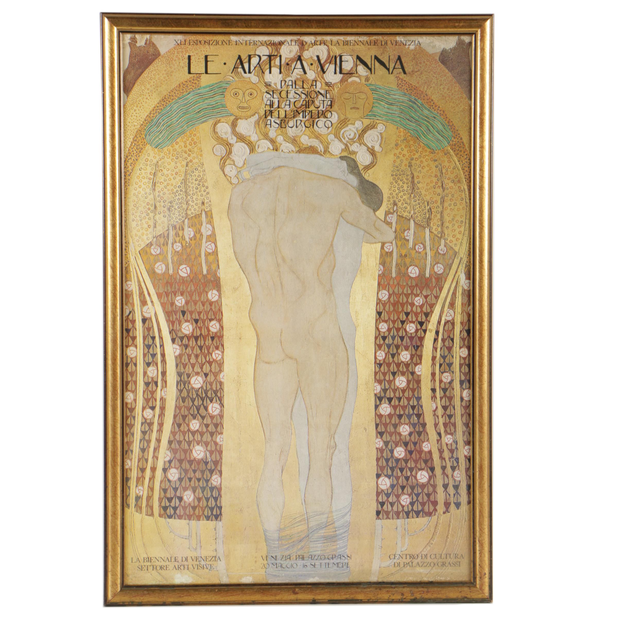 Offset Lithograph Venice Art Poster Featuring Gustav Klimt