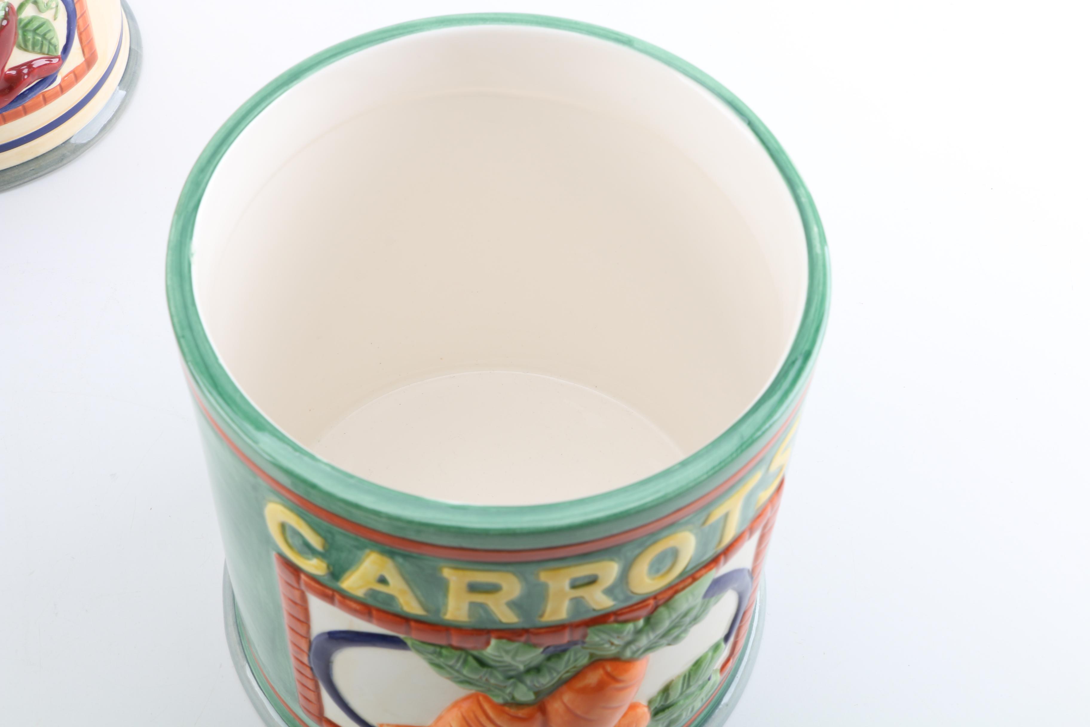 Colorful Ceramic Lidded Kitchen Canisters