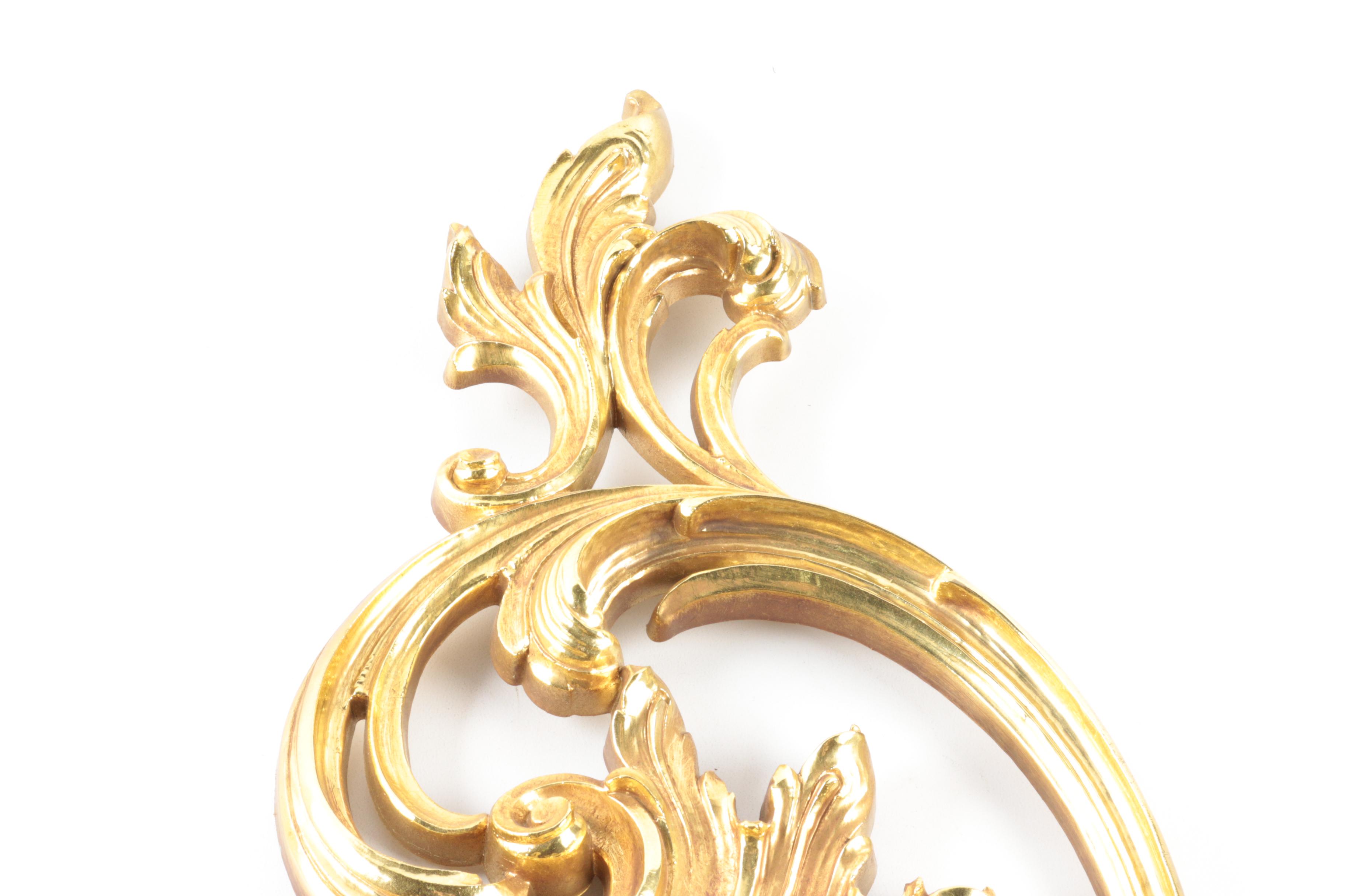 Vintage Rococo Style Candle Sconces by Syroco Inc.