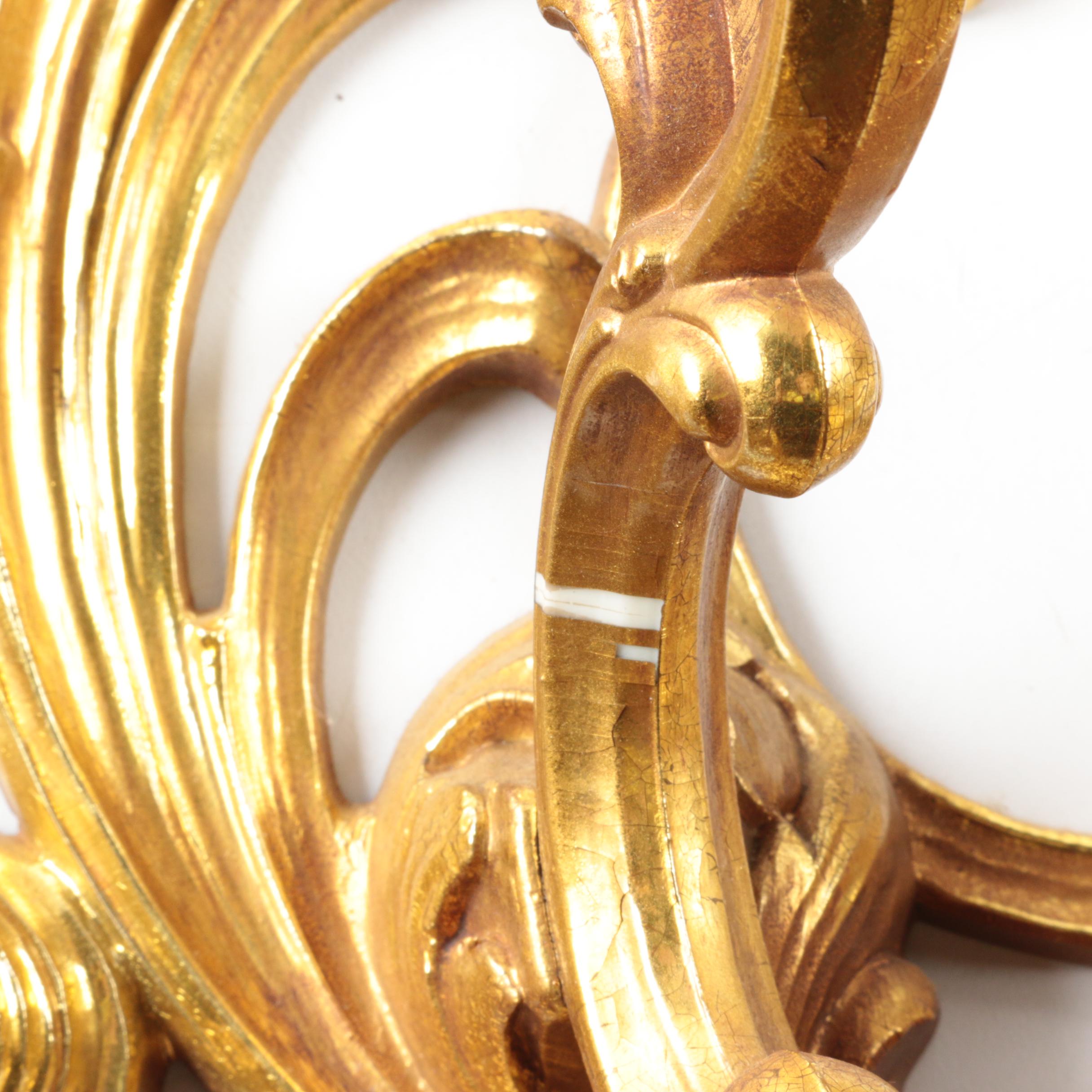 Vintage Rococo Style Candle Sconces by Syroco Inc.