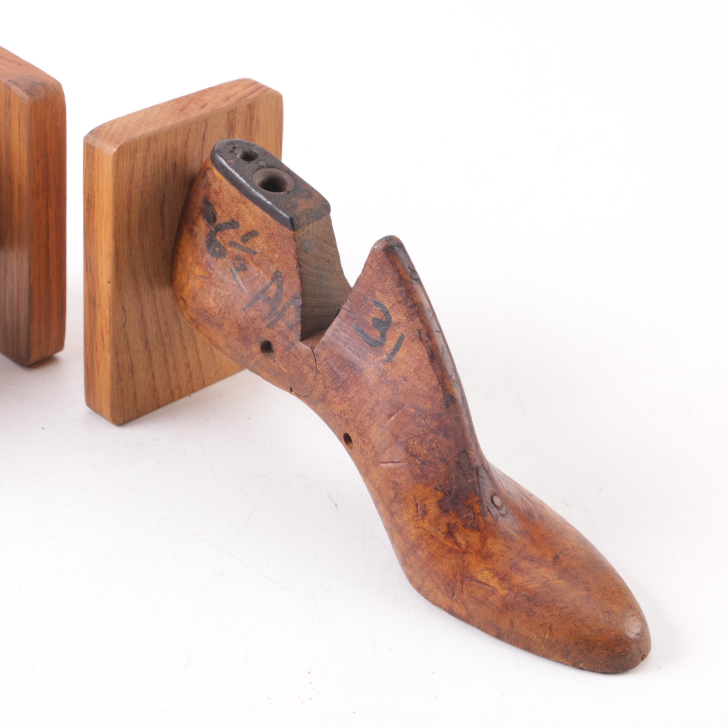 Vintage Shoe Last Bookends