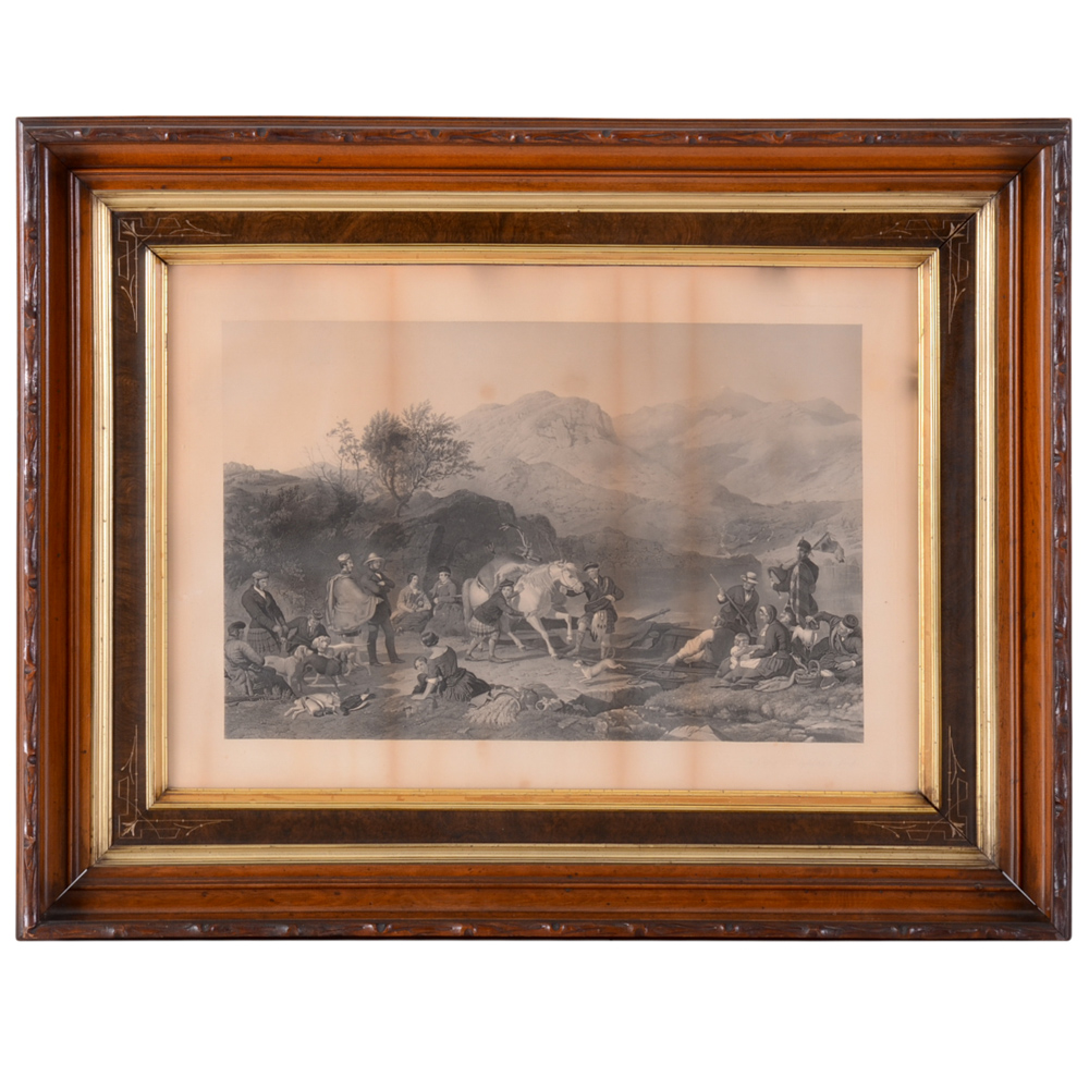 Charles Mottram Engraving after Jacob Thompson "Crossing a Highland Lock"