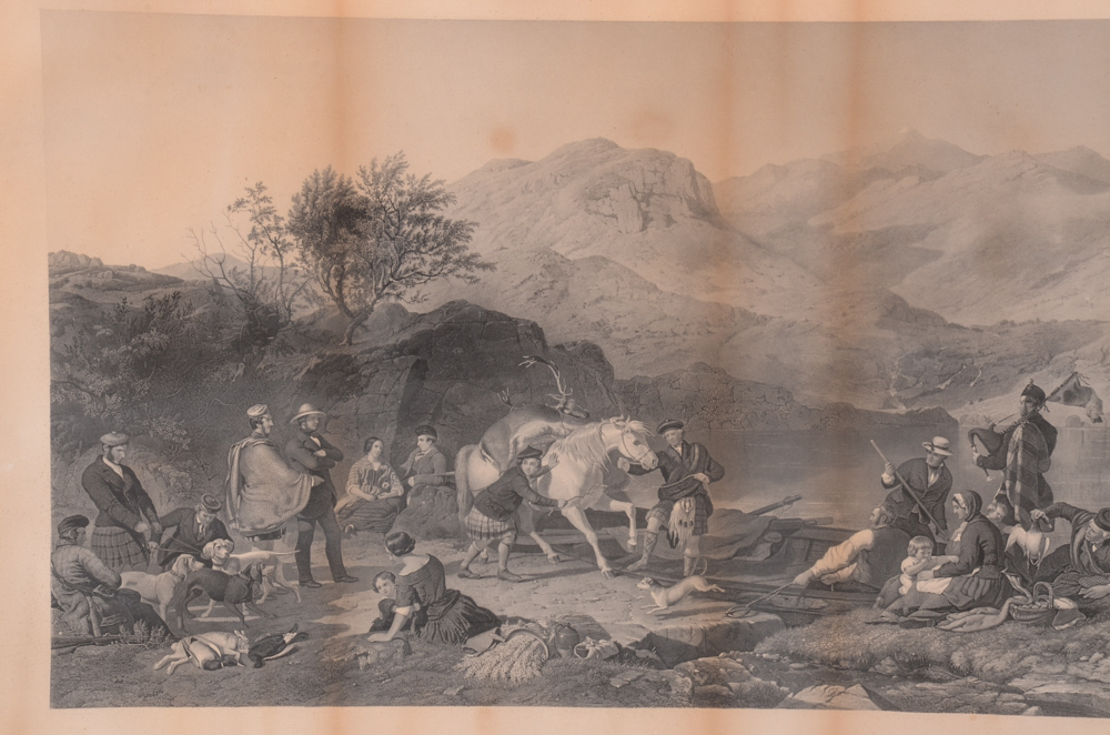 Charles Mottram Engraving after Jacob Thompson "Crossing a Highland Lock"