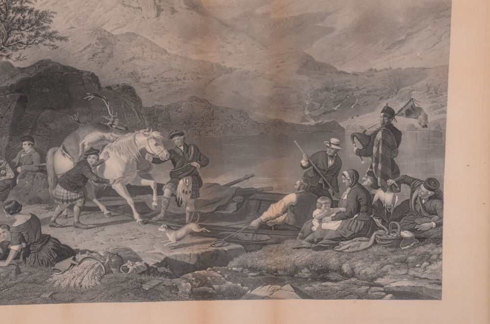 Charles Mottram Engraving after Jacob Thompson "Crossing a Highland Lock"