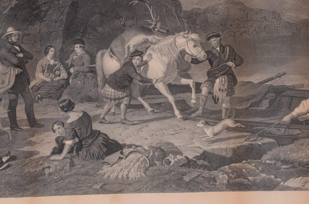 Charles Mottram Engraving after Jacob Thompson "Crossing a Highland Lock"