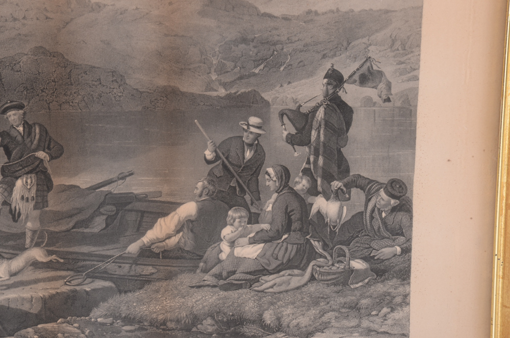 Charles Mottram Engraving after Jacob Thompson "Crossing a Highland Lock"